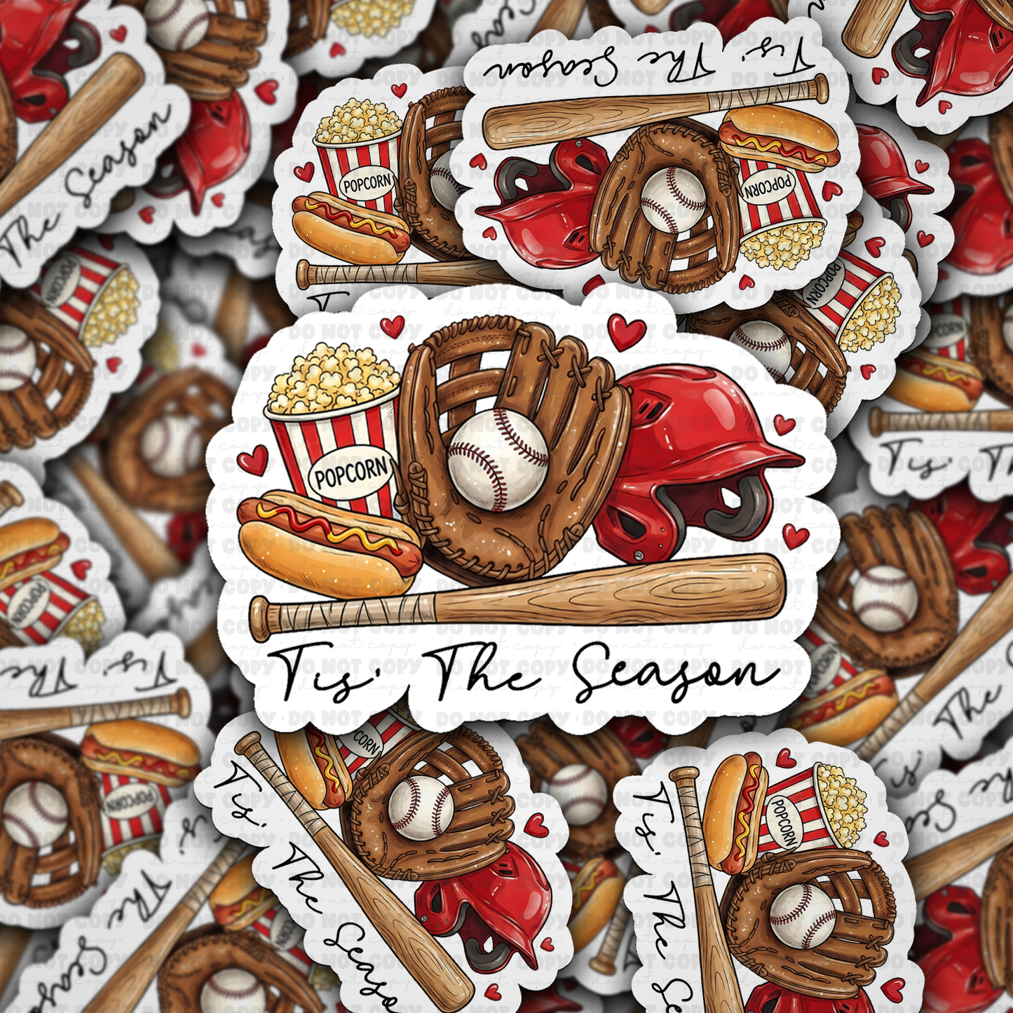 DS - 2681 Tis the season baseball Die Cut sticker