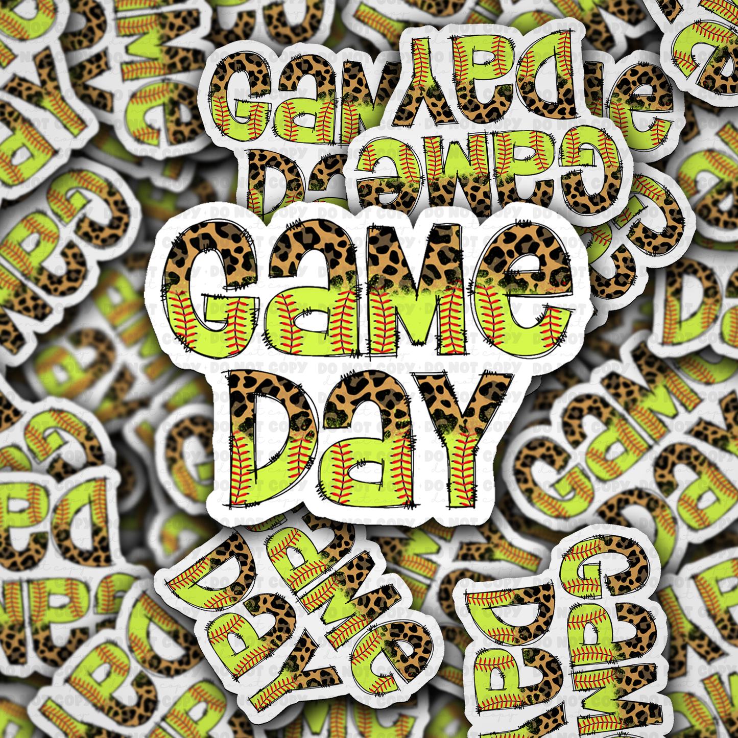 DS - 2636 Game Day softball Die Cut sticker