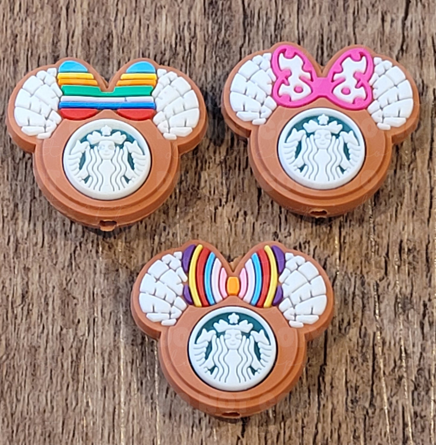 025FB Brown ear head Bead (choose color)