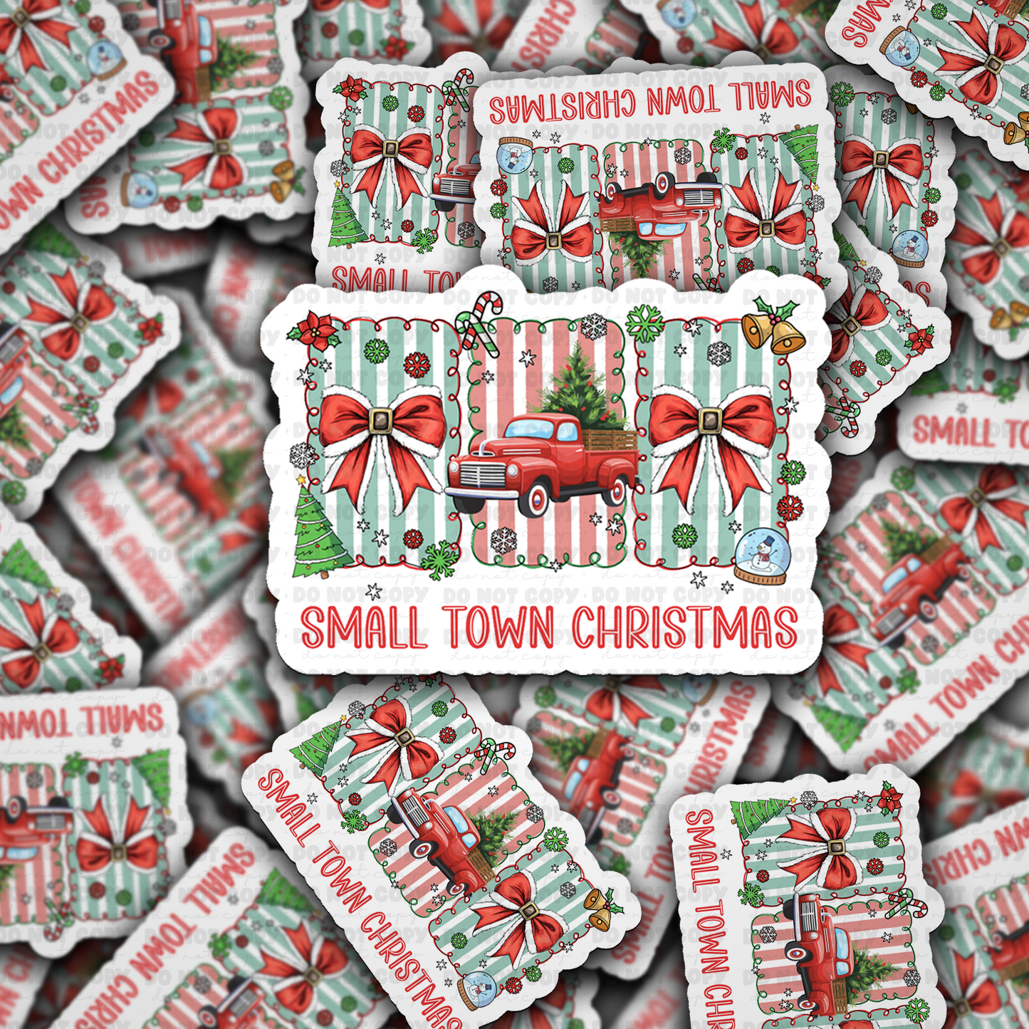 DC 2190 - Small town Christmas Die Cut Sticker