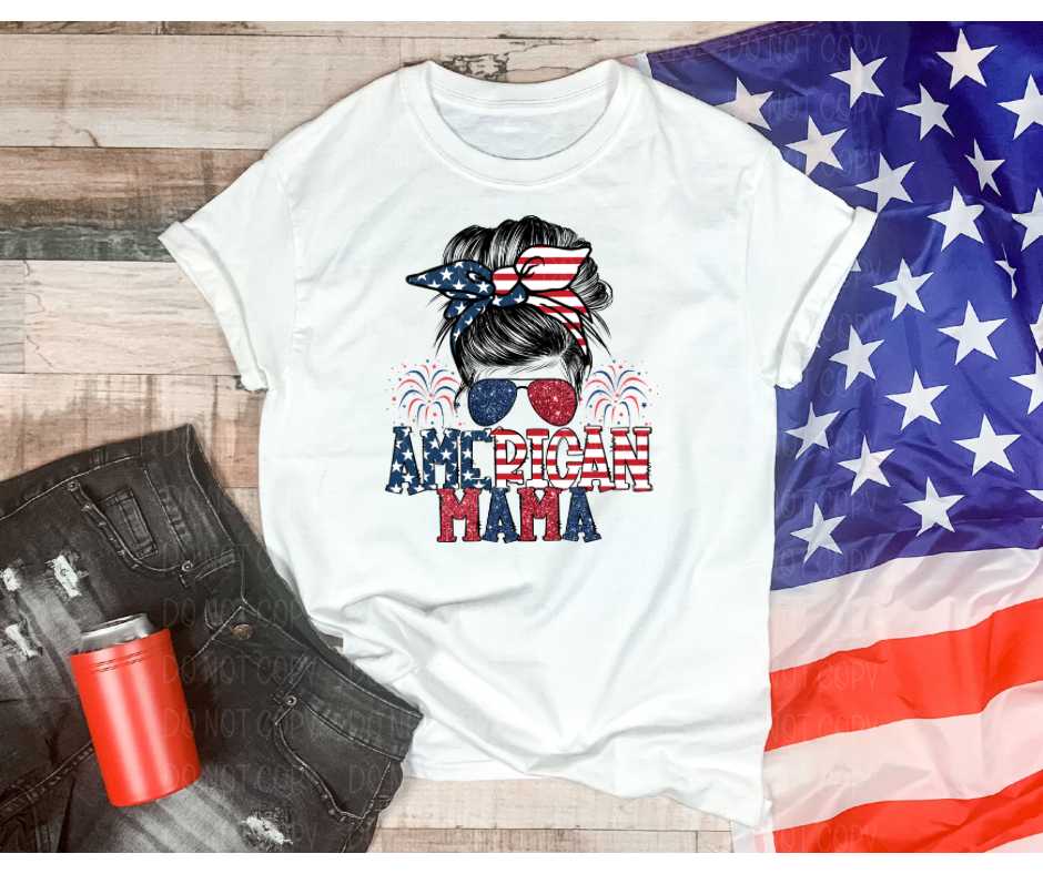 American Mama Messy Bun *DREAM TRANSFER* DTF