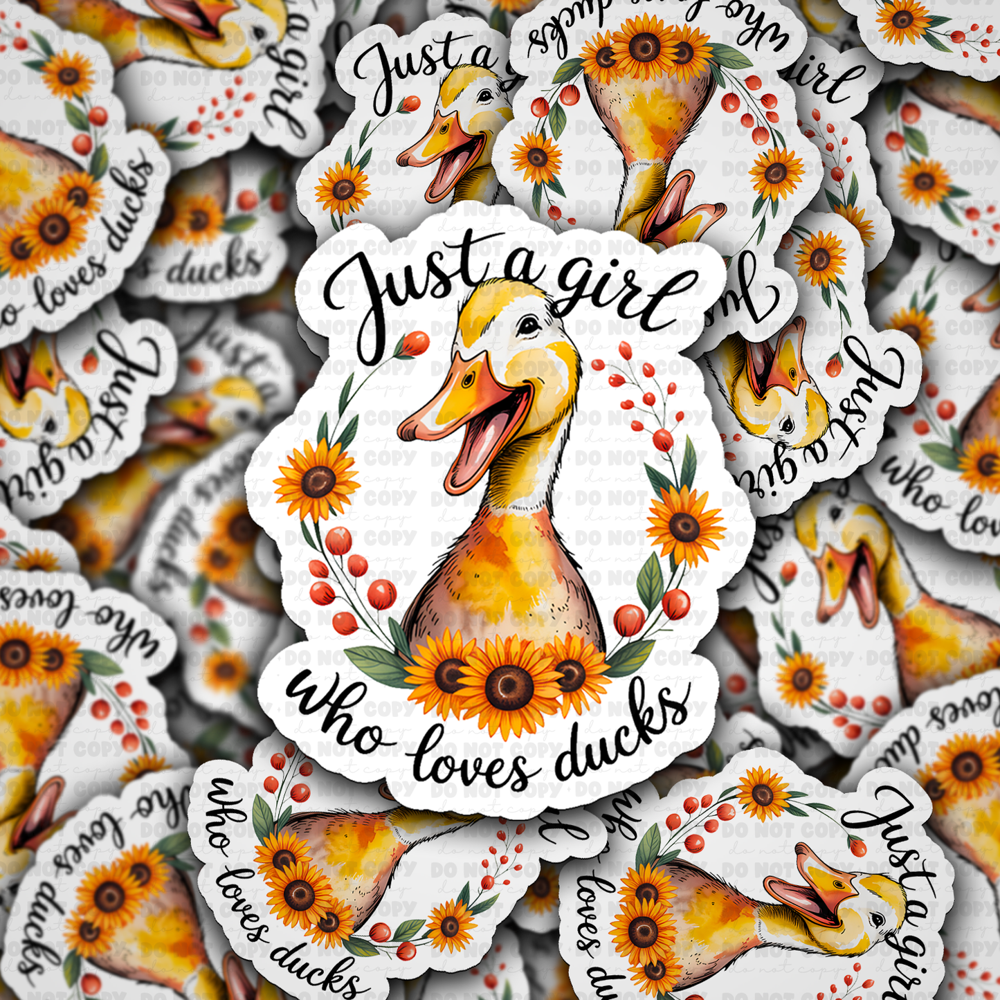 DS -2370 - Just a girl who loves ducks Die Cut Sticker