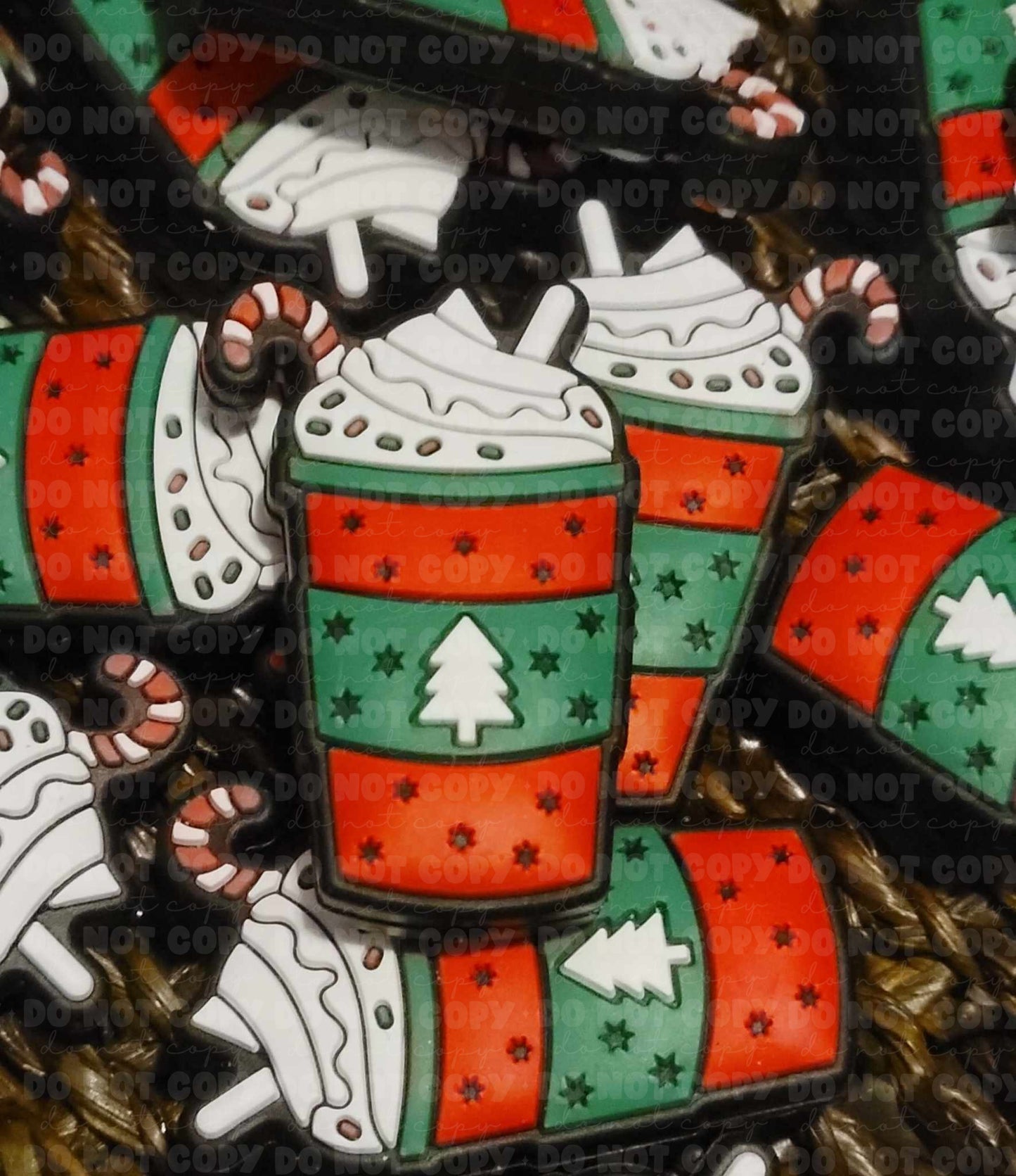 217 FB Coffee cup Christmas cheer Focal Bead