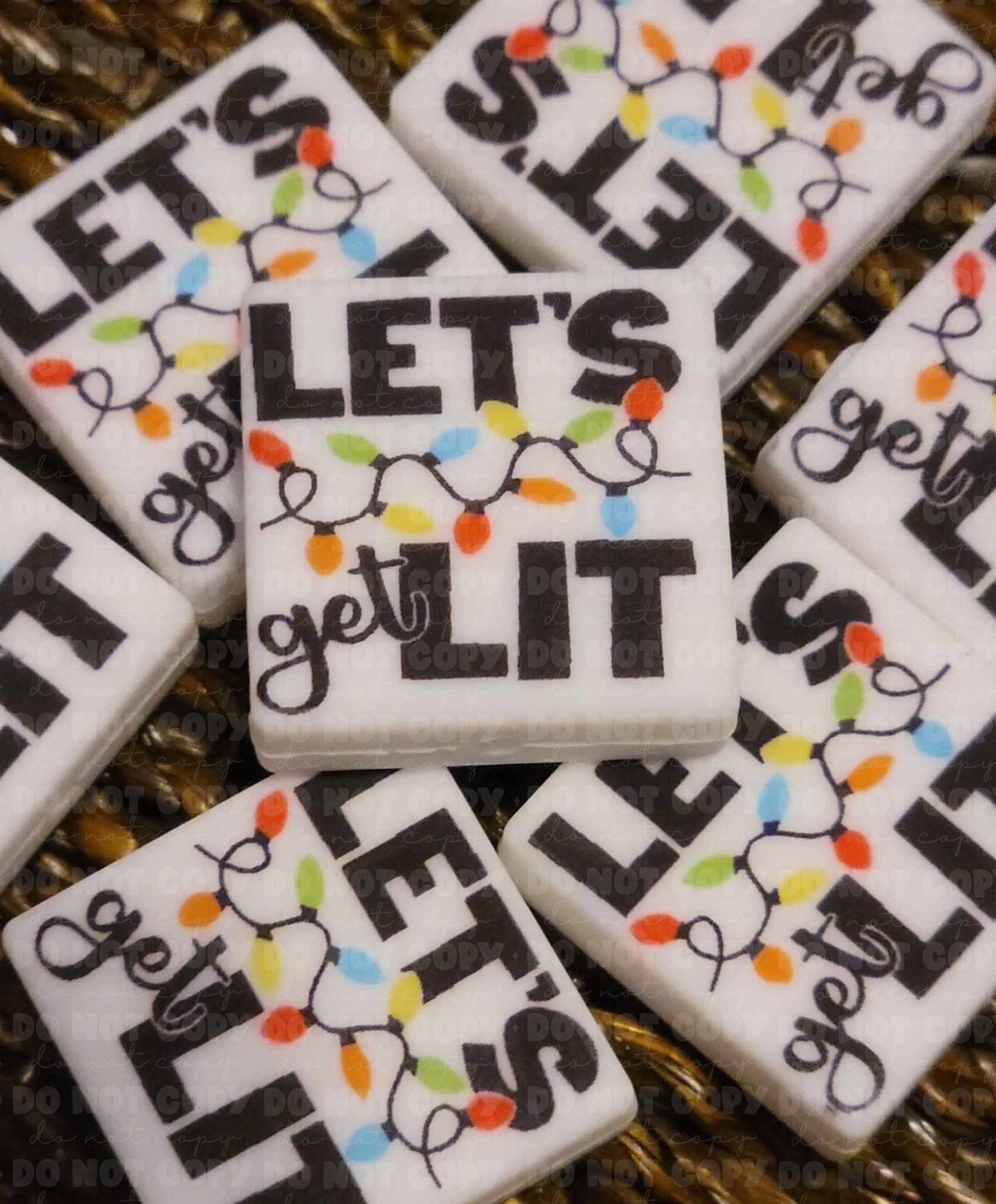 216 FB Let's get lit Christmas Focal Bead