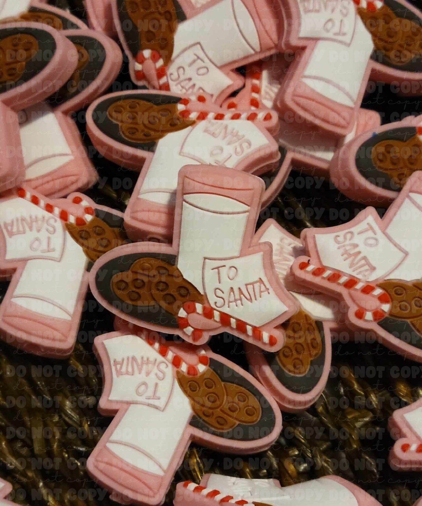 209 FB Cookies and milk for Santa Christmas Focal Bead