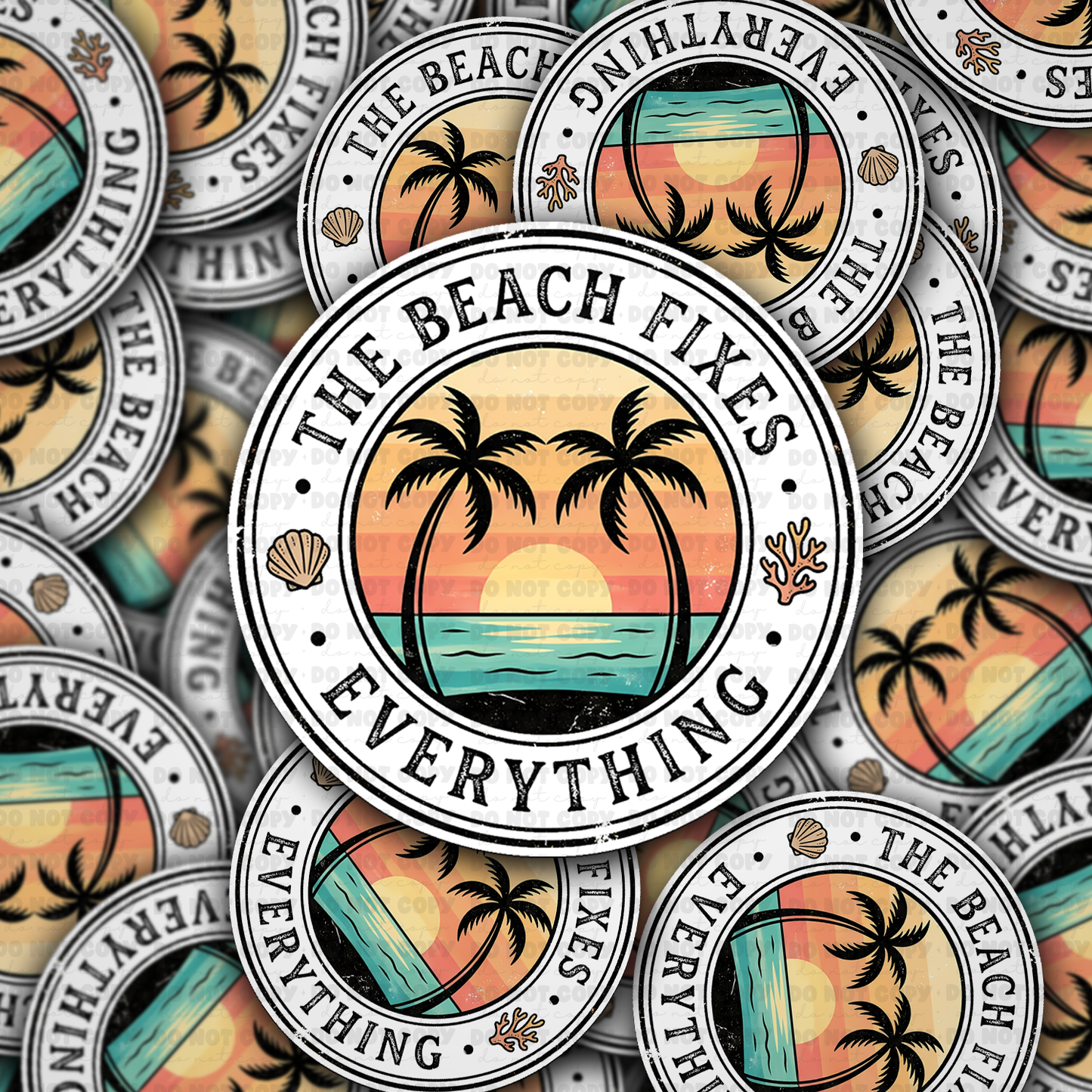 DS 2763 - The beach fixes everything Die Cut sticker