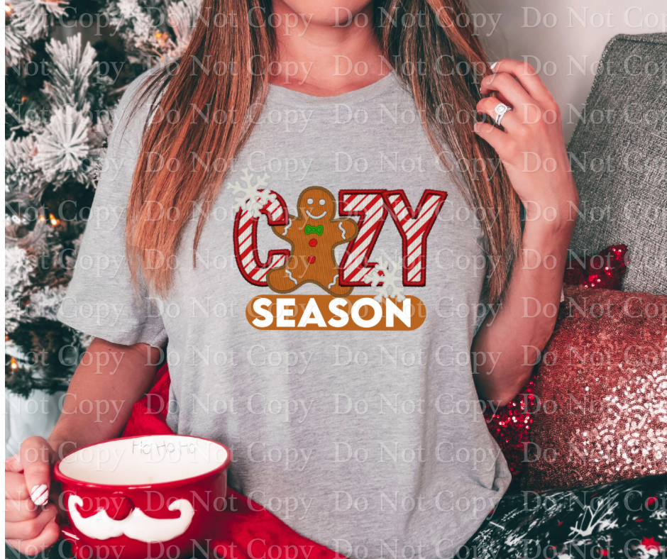 2775 Faux Embroidery Cozy Season Gingerbread *DREAM TRANSFER* DTF