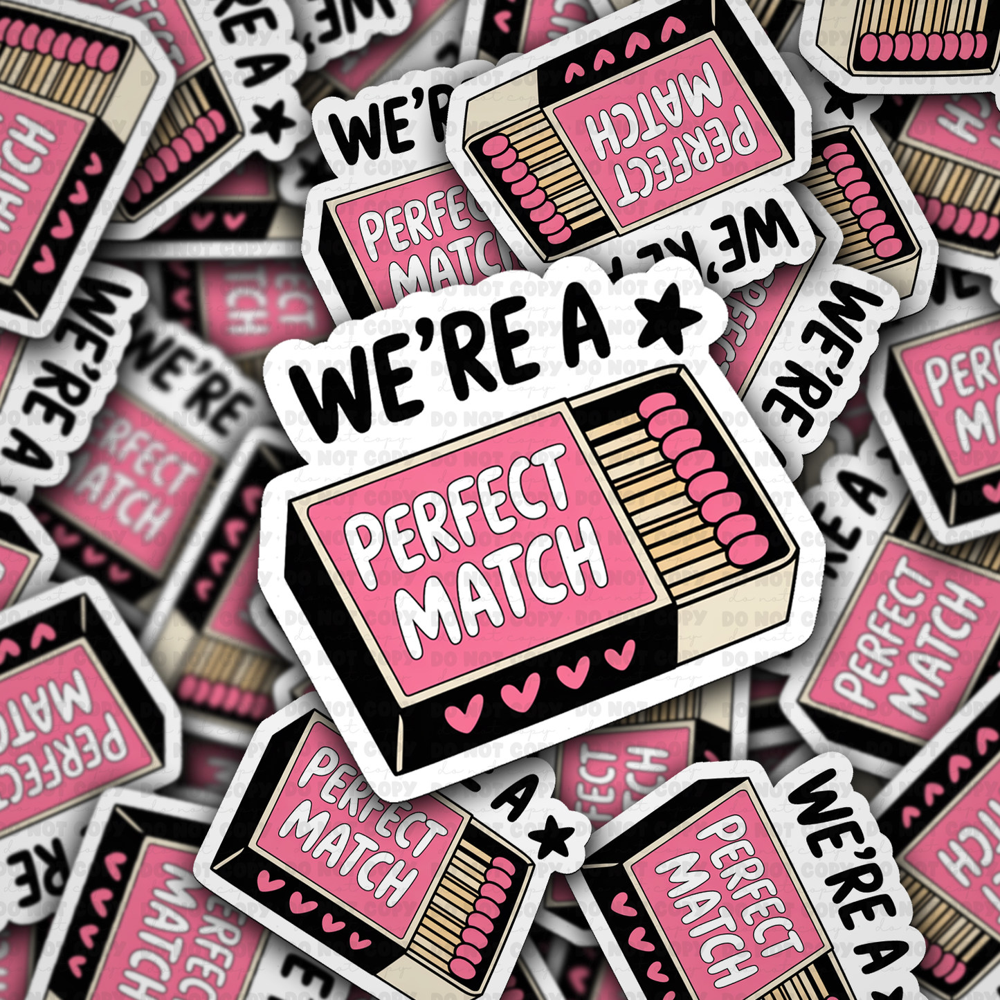 DS 2304 - We're a perfect match Die Cut Sticker