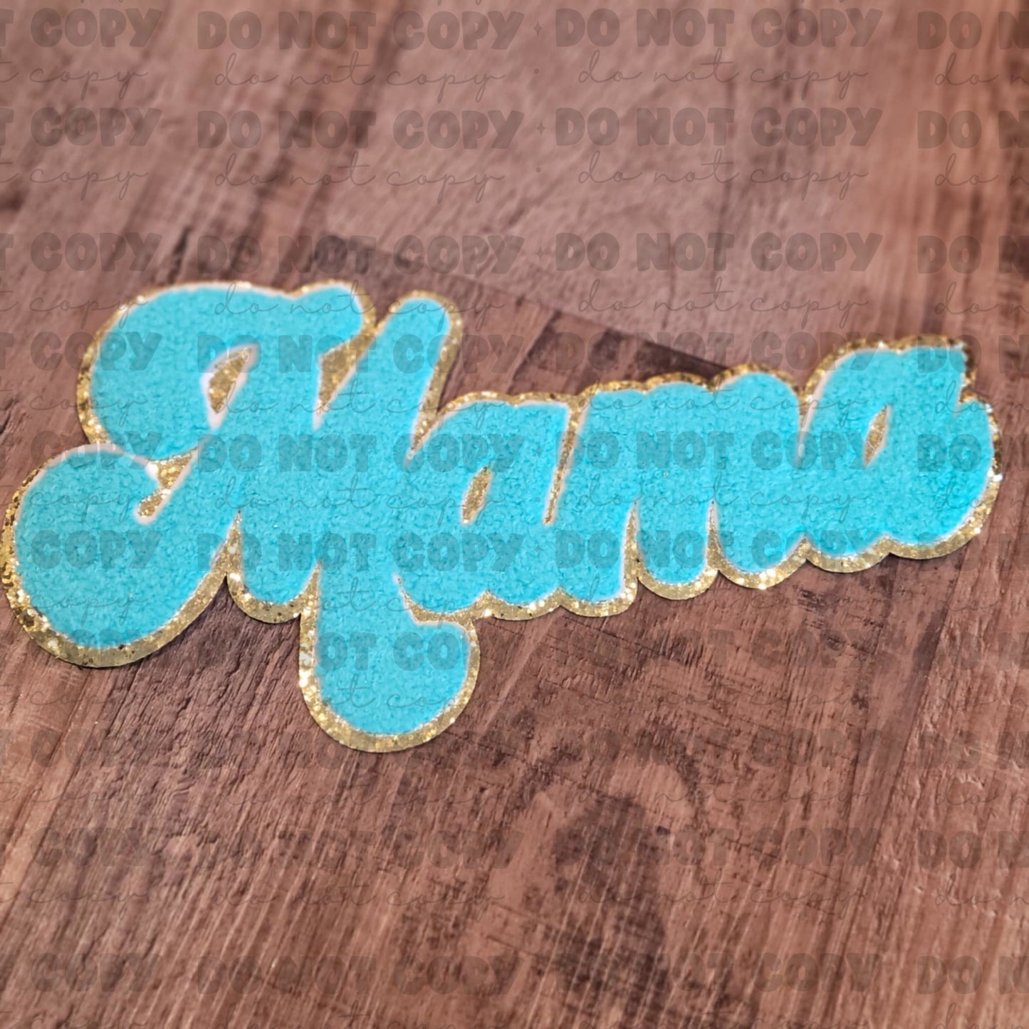 Mama tuquoise and gold Patch