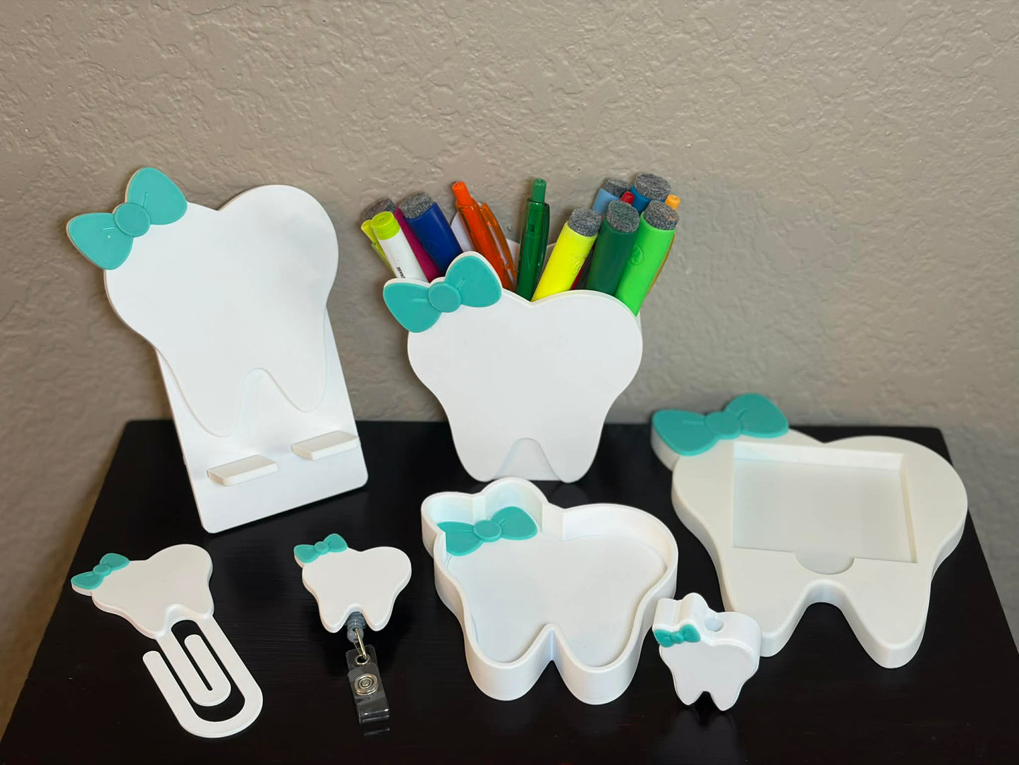 Tooth with bow Desk Accessories & Office Supplies