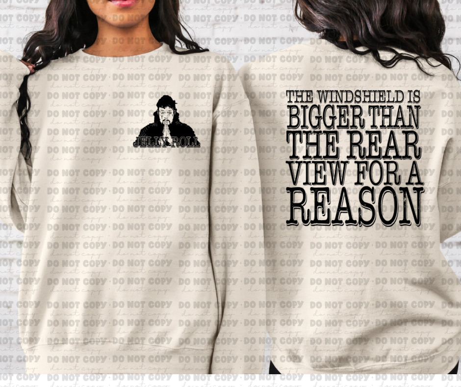 3041 JR The Windshield is bigger just words Front & Back pocket set *DREAM TRANSFER* DTF