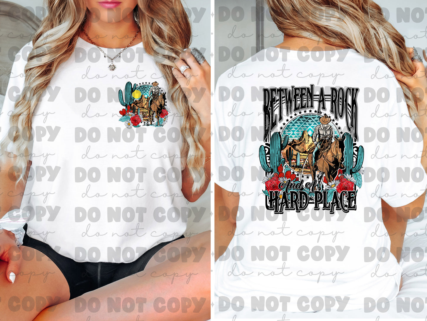 Between a rock and a hard place front and back set *DREAM TRANSFER* DTF