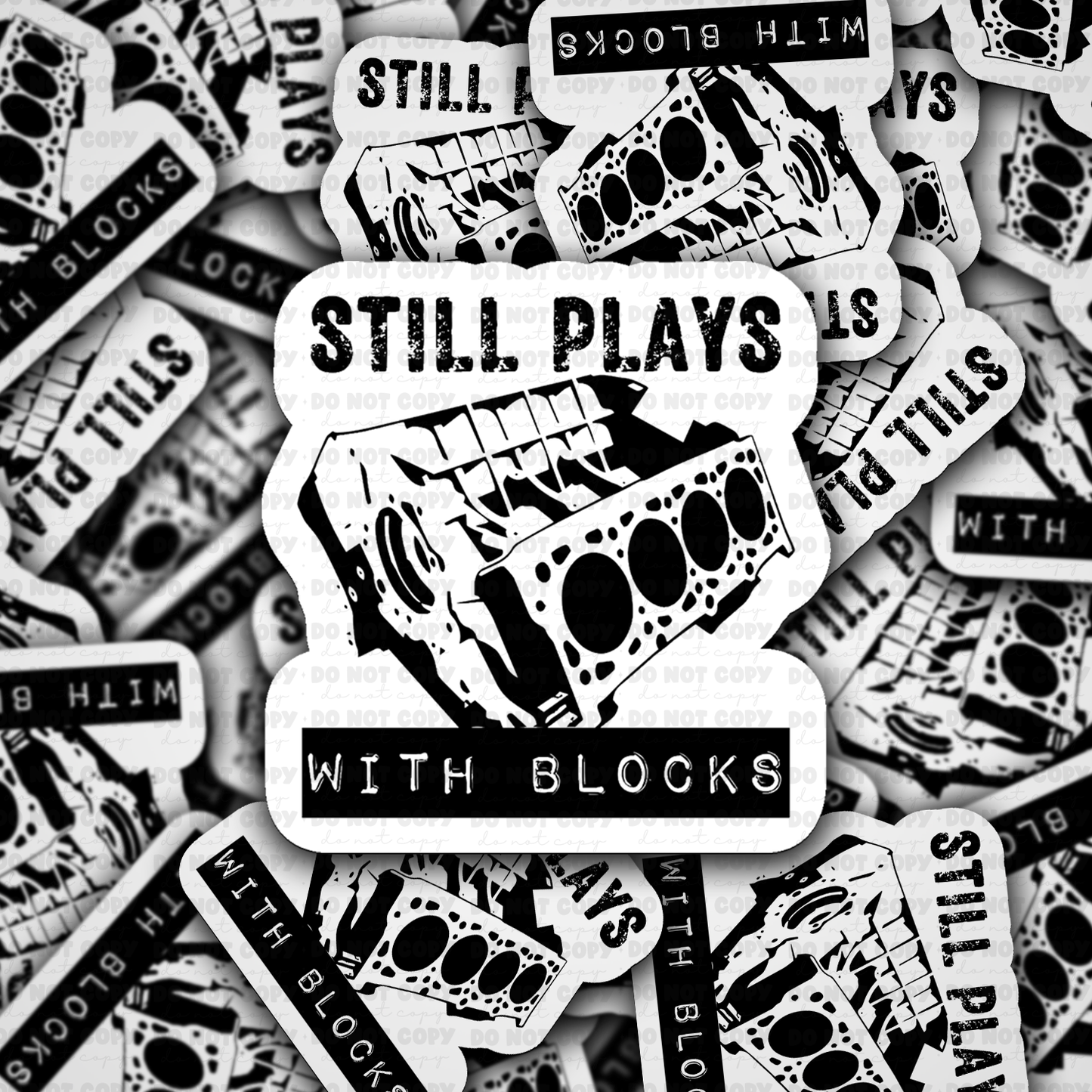 DS 2350 - Still plays with blocks Die Cut Sticker