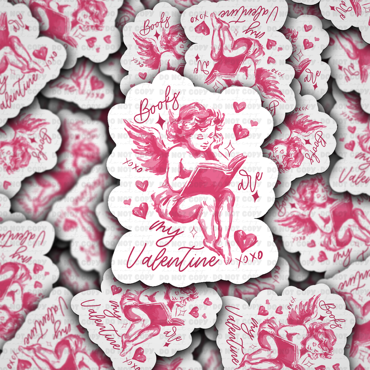 DS -2376 - Books are my Valentine Die Cut Sticker