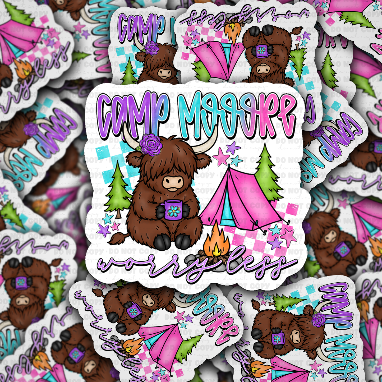 DS 2961 - Camp Mooore worry less Cut sticker