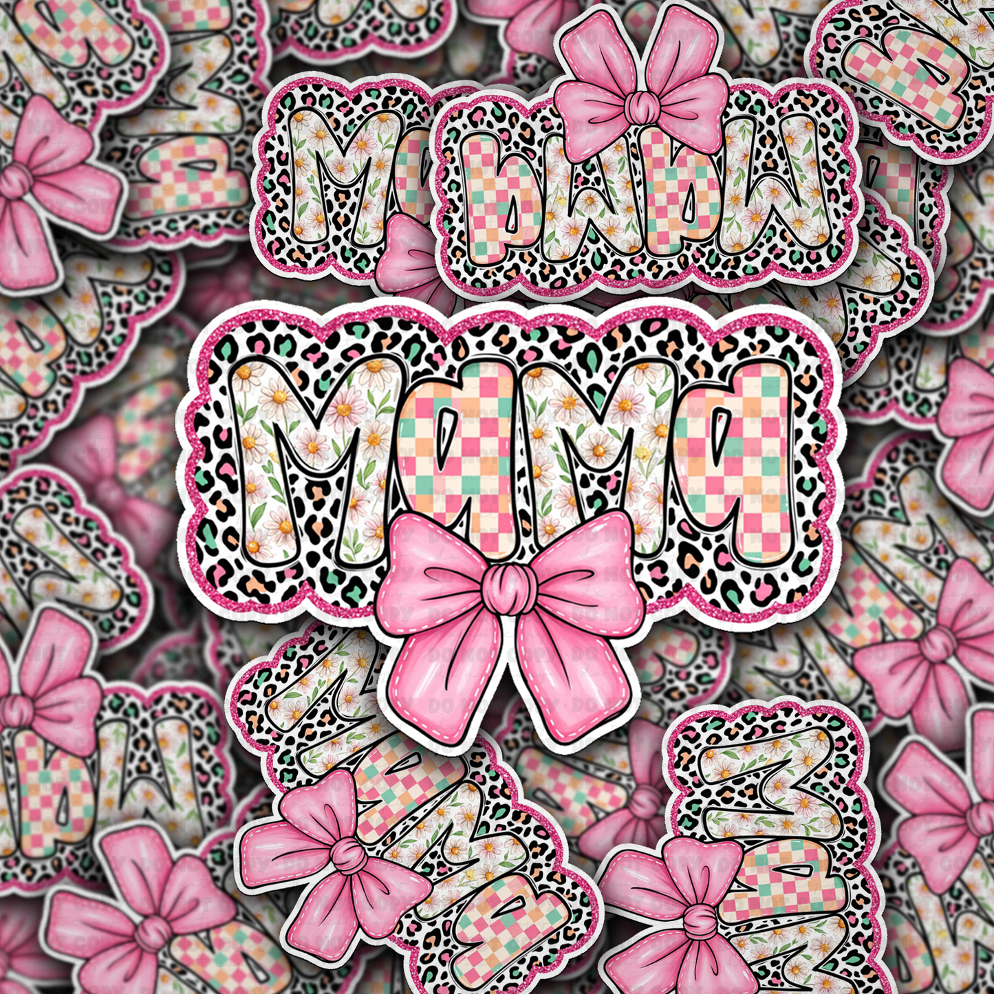 DS 2836 - Mama with coquette bow Die Cut sticker