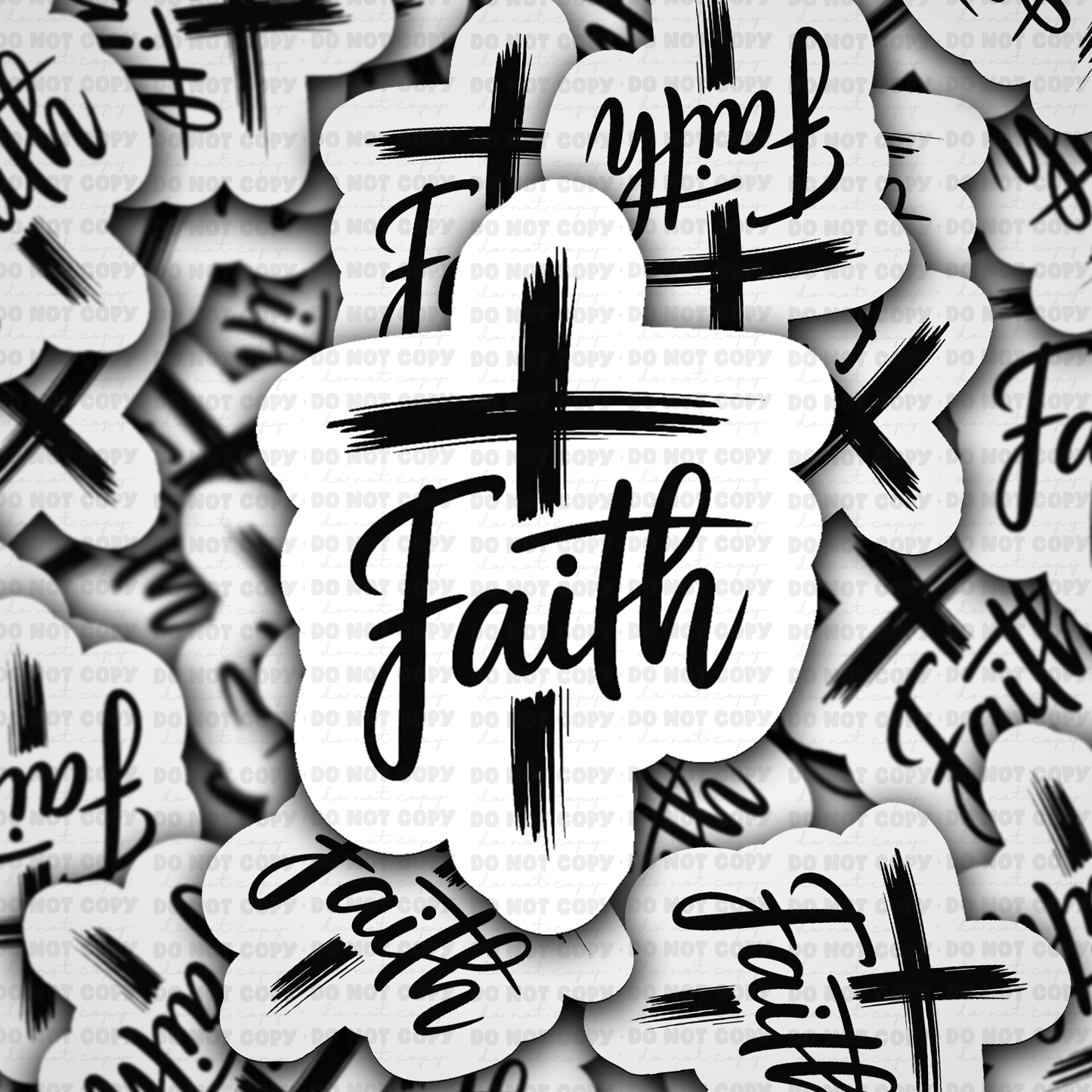 DS 2934 - Faith with cross Die Cut sticker