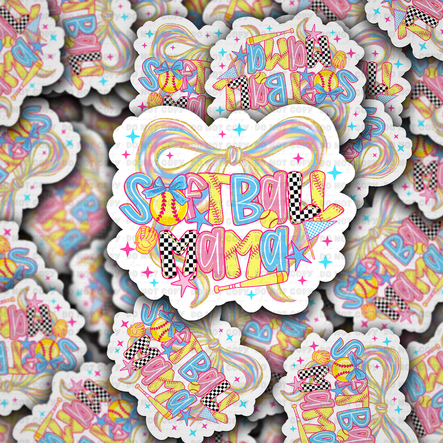 DS - 2609 Softball Mama Die Cut sticker