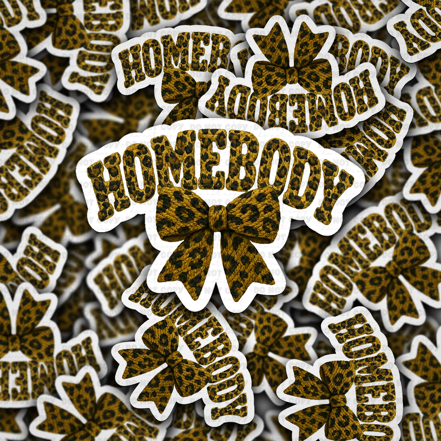 DS - 2594 Homebody leopard Die Cut Sticker
