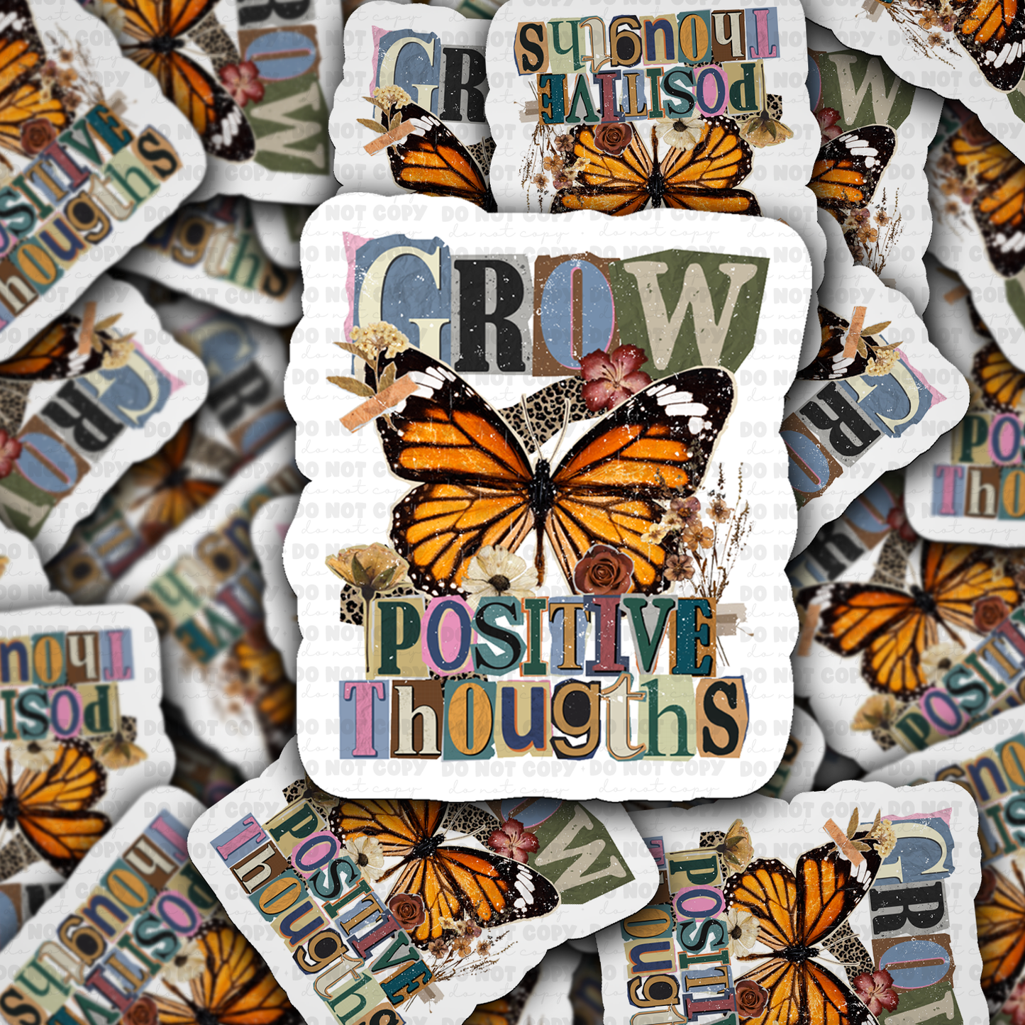 DS 3219 - Grow Positive Thoughts Die Cut sticker
