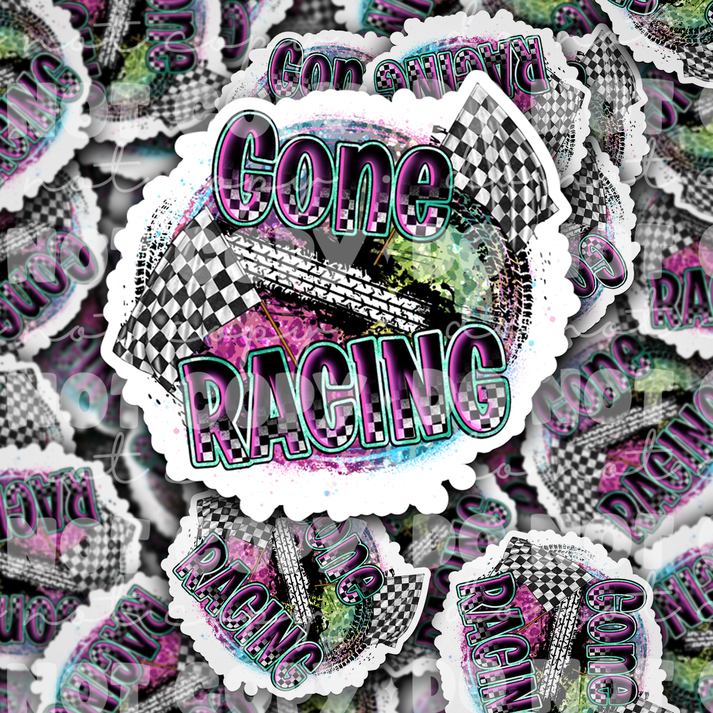 DC 1744 - Gone racing Die Cut Sticker