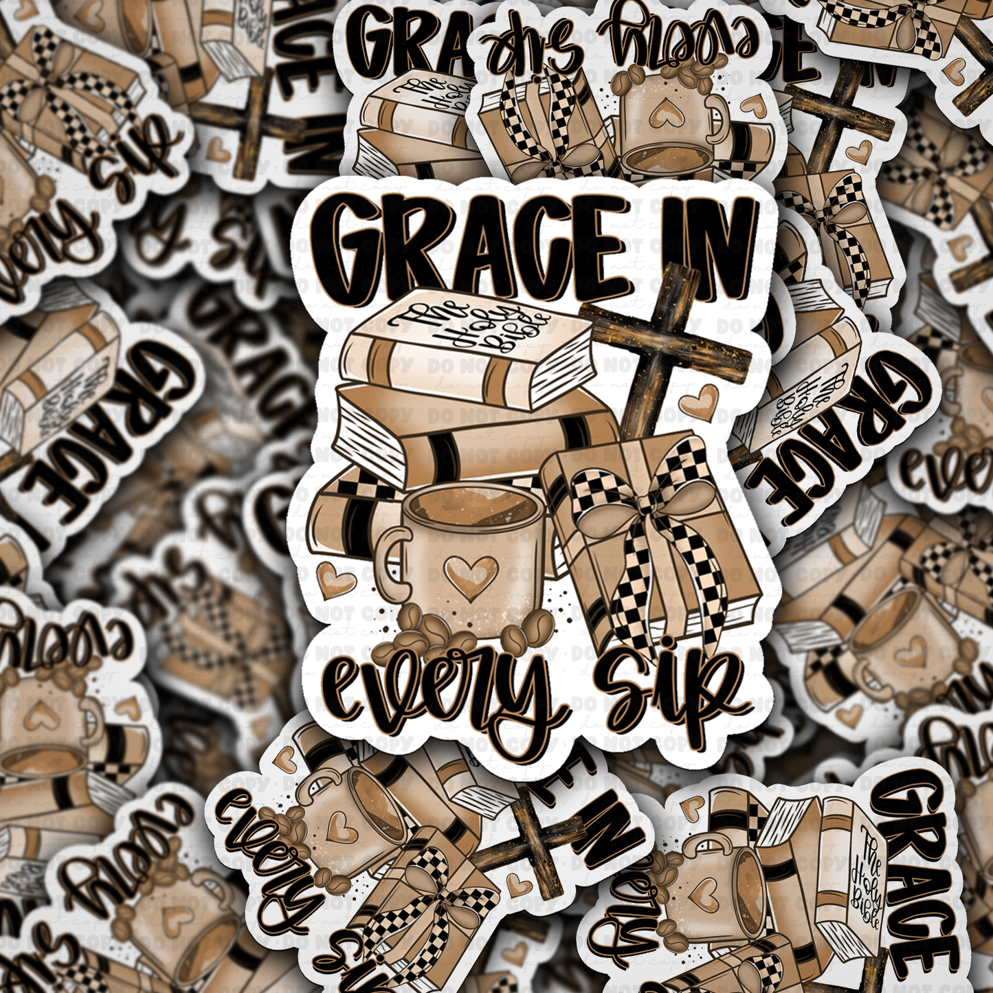 DS 2282 - Grace in every sip Die Cut Sticker