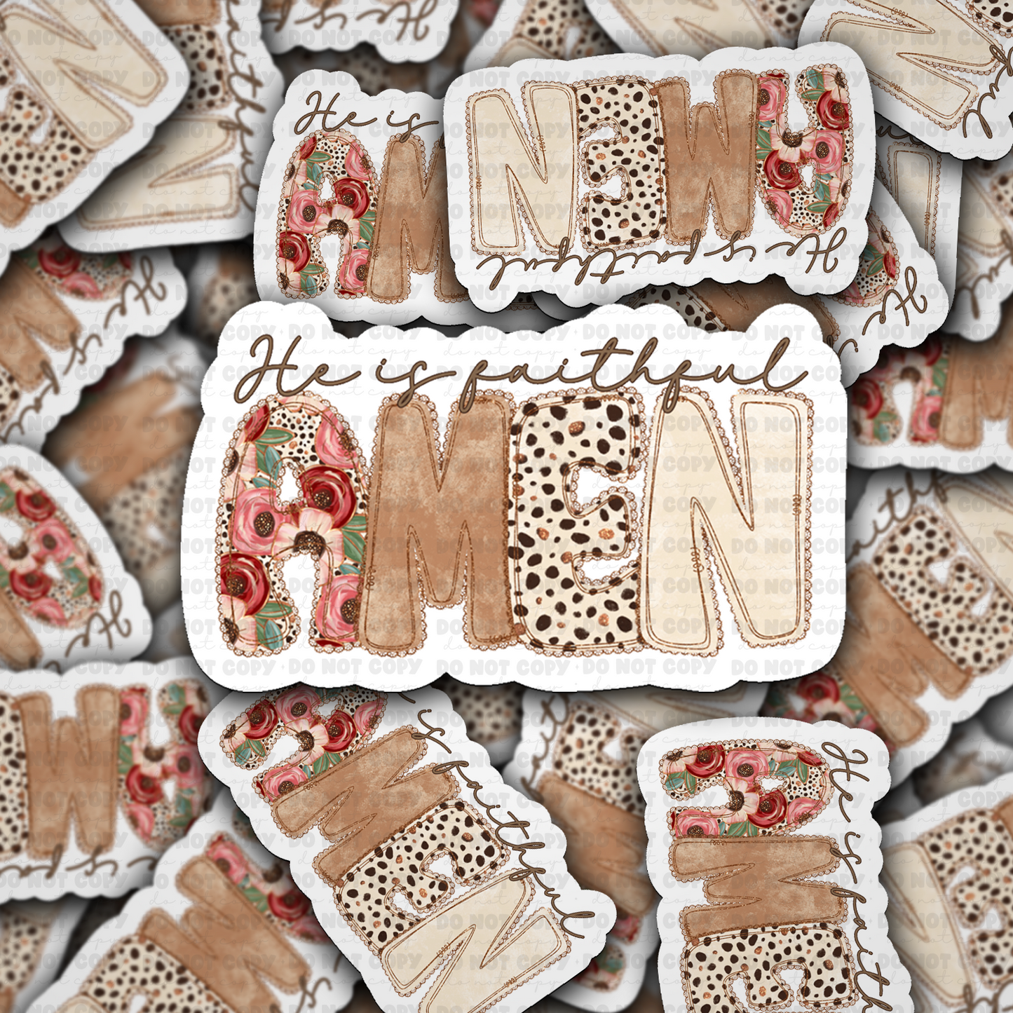 DS 2337 - He is faithful Amen Die Cut Sticker