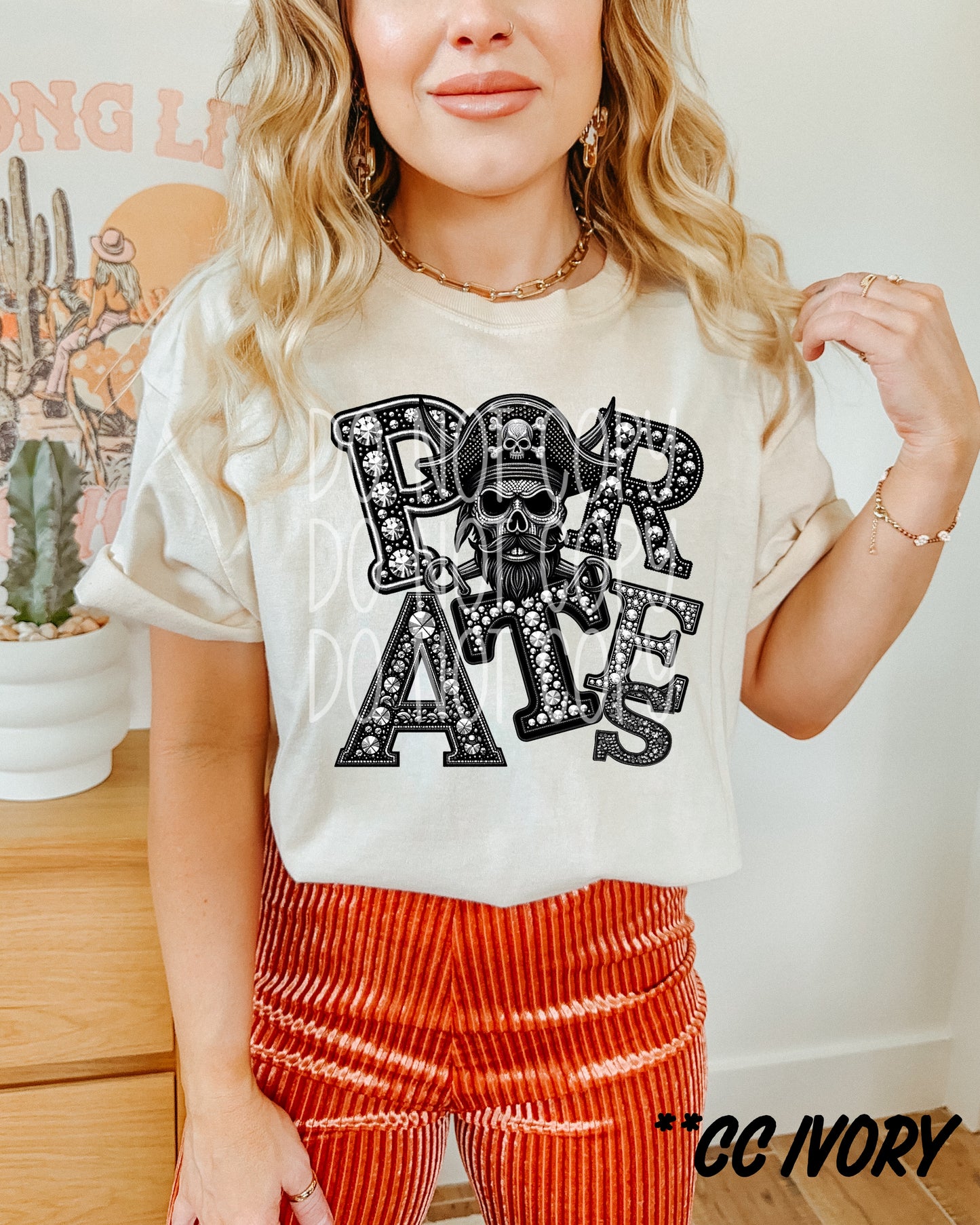 4332 Pirates mascot faux rhinestone *DREAM TRANSFER* DTF