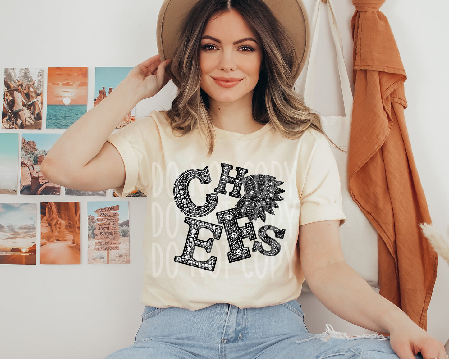 4341 Chiefs mascot faux rhinestone *DREAM TRANSFER* DTF