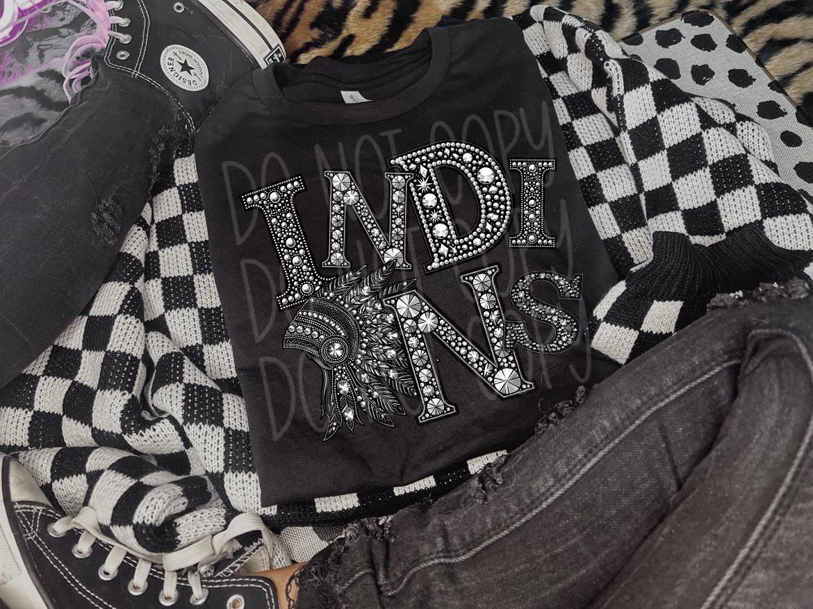 4324 Indians mascot faux rhinestone *DREAM TRANSFER* DTF