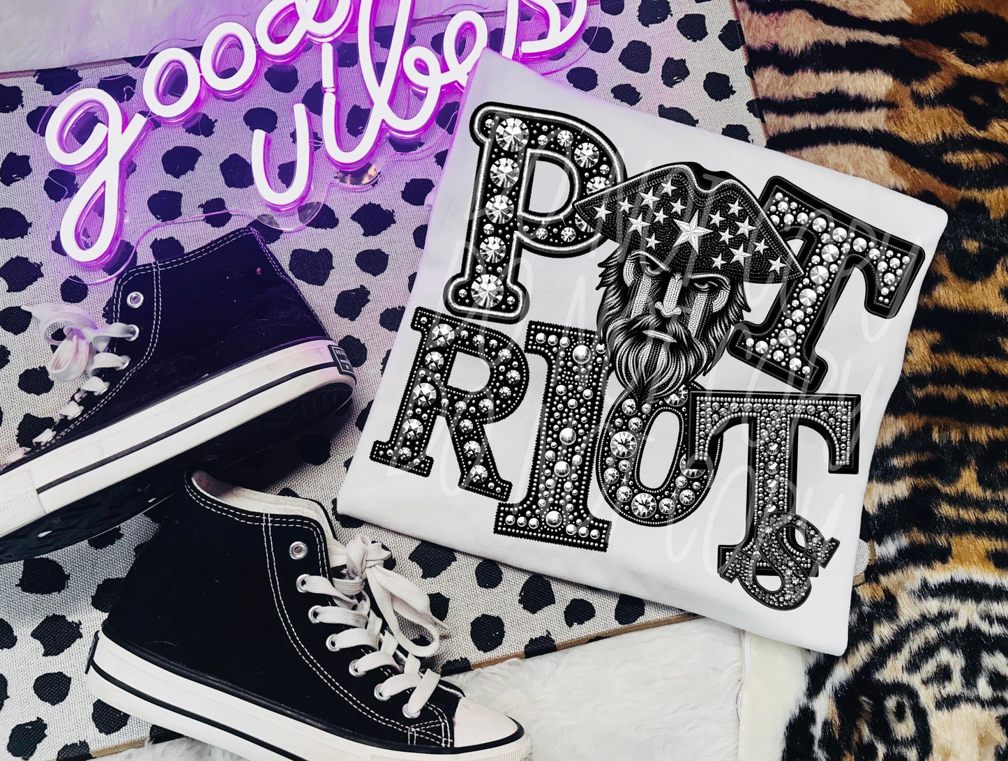 4328 Patriots mascot faux rhinestone *DREAM TRANSFER* DTF