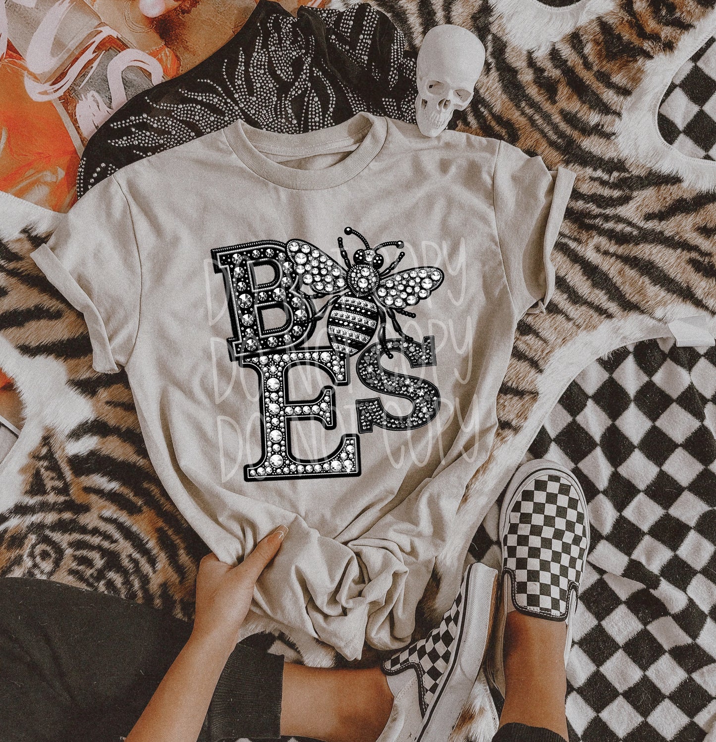 4344 Bees mascot faux rhinestone *DREAM TRANSFER* DTF