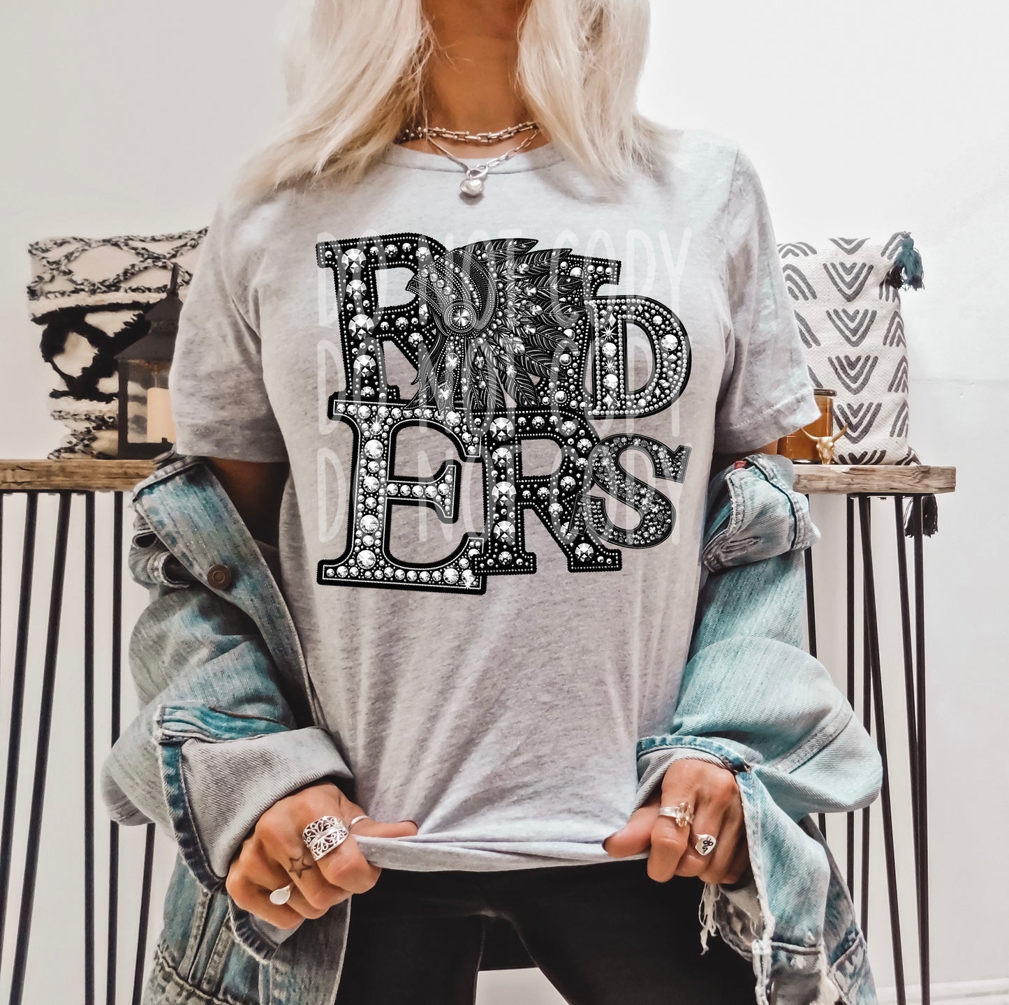 4377 Raiders mascot faux rhinestone *DREAM TRANSFER* DTF