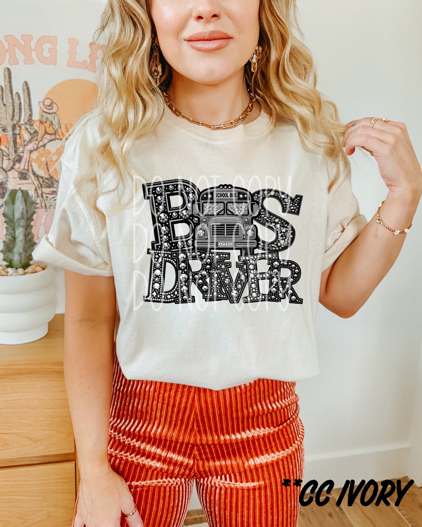 4274 Bus driver faux rhinestone *DREAM TRANSFER* DTF