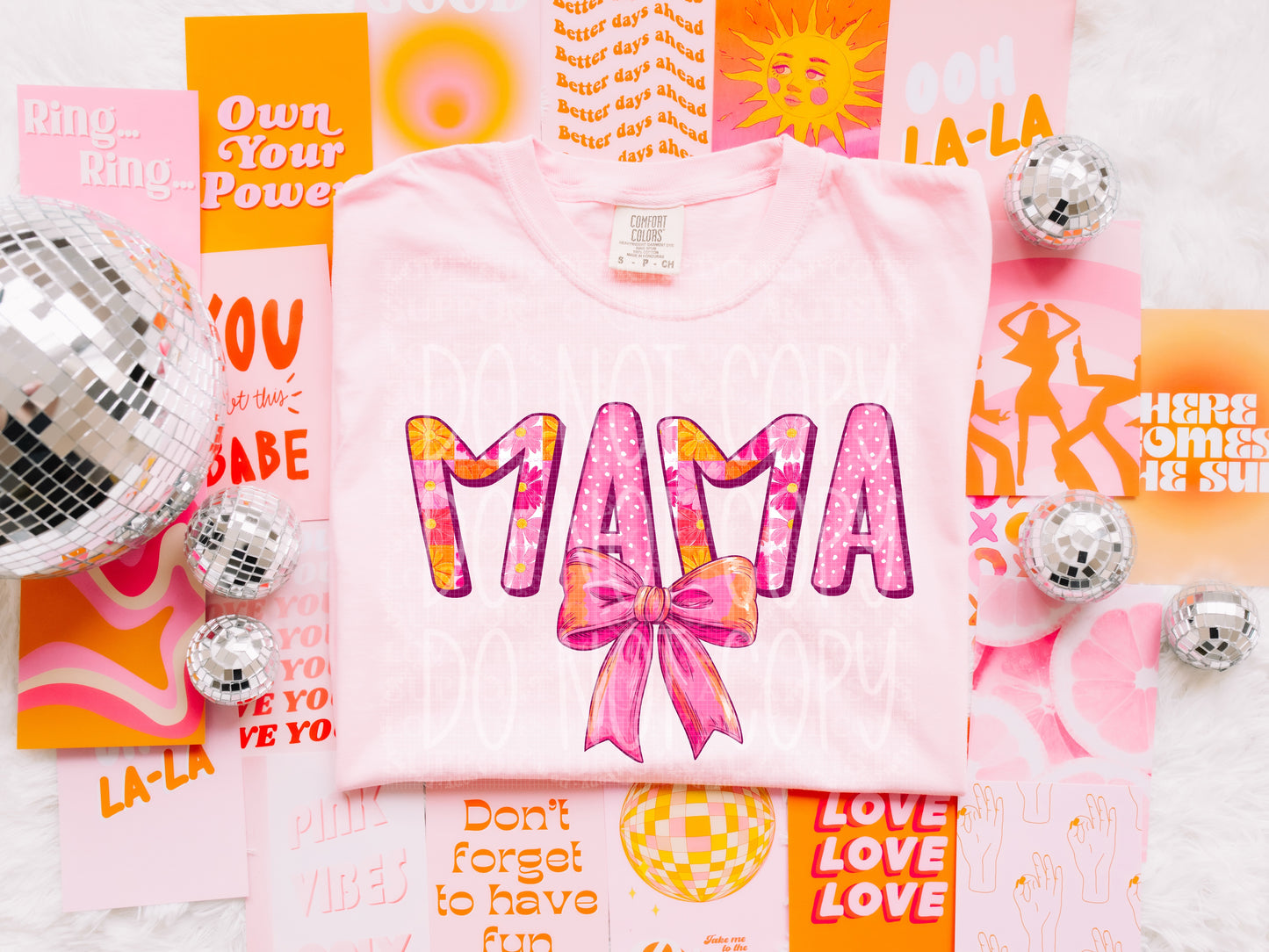 5551 - Mama floral polka dot with bow *DTF
