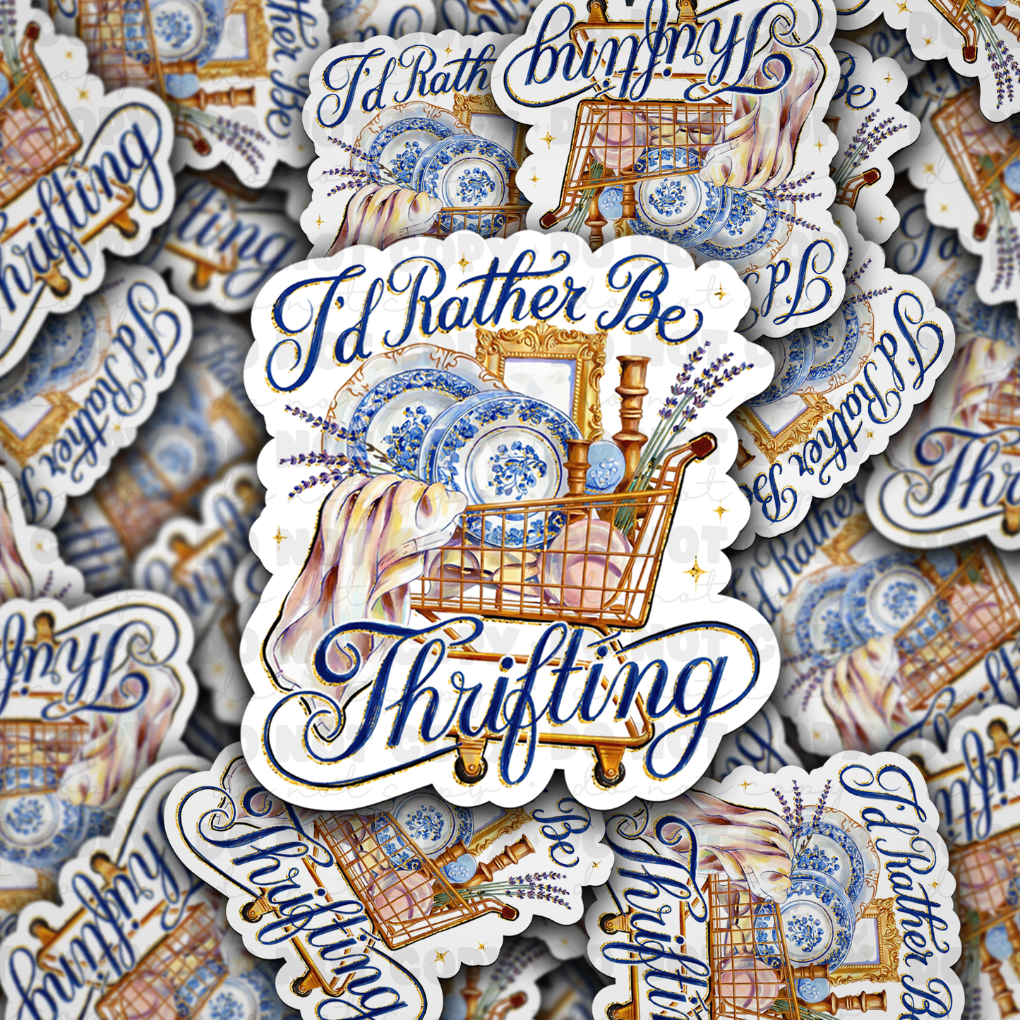 DS 3169 - I'd rather be thrifting Die Cut sticker