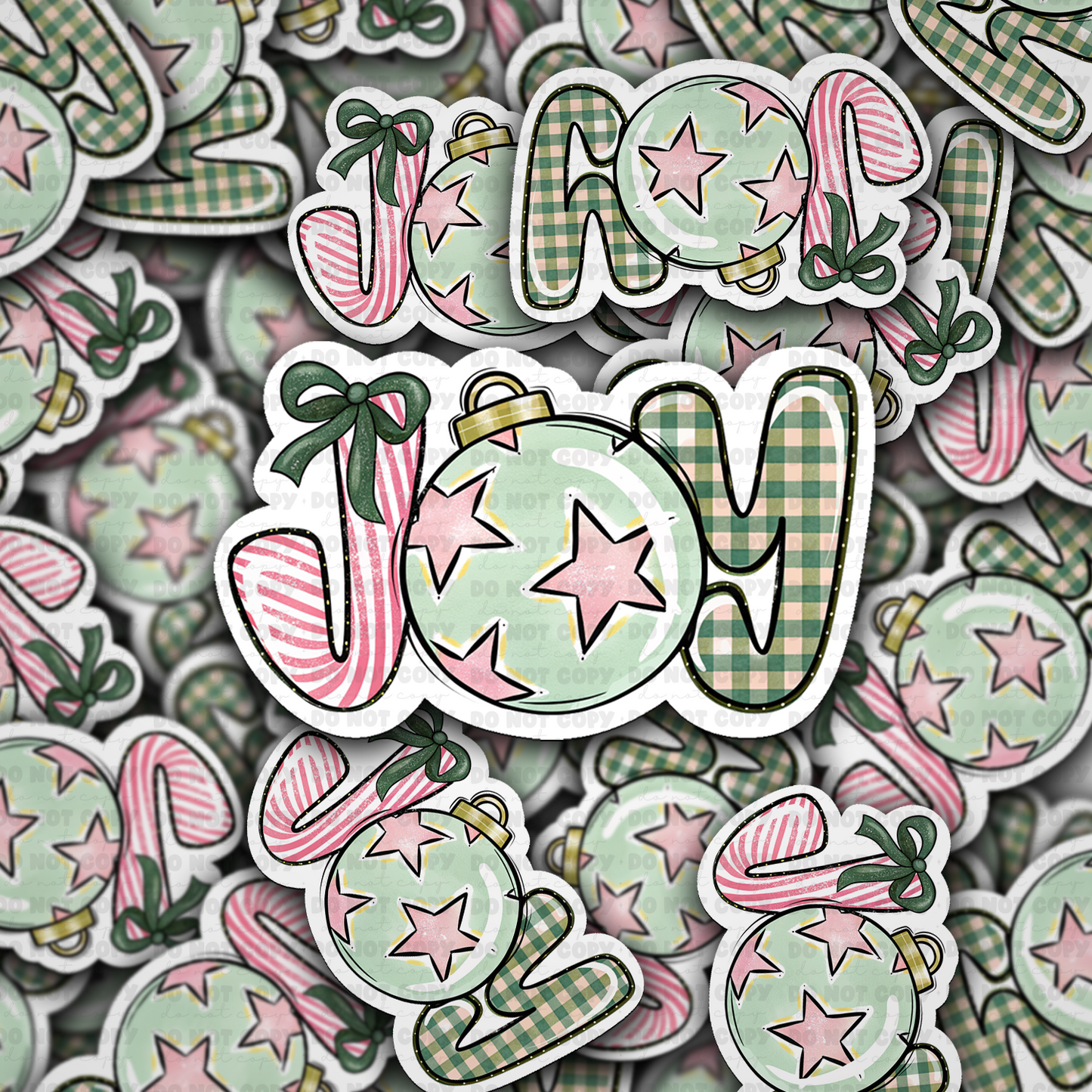 DC 2198 - Joy preppy bow Die Cut Sticker