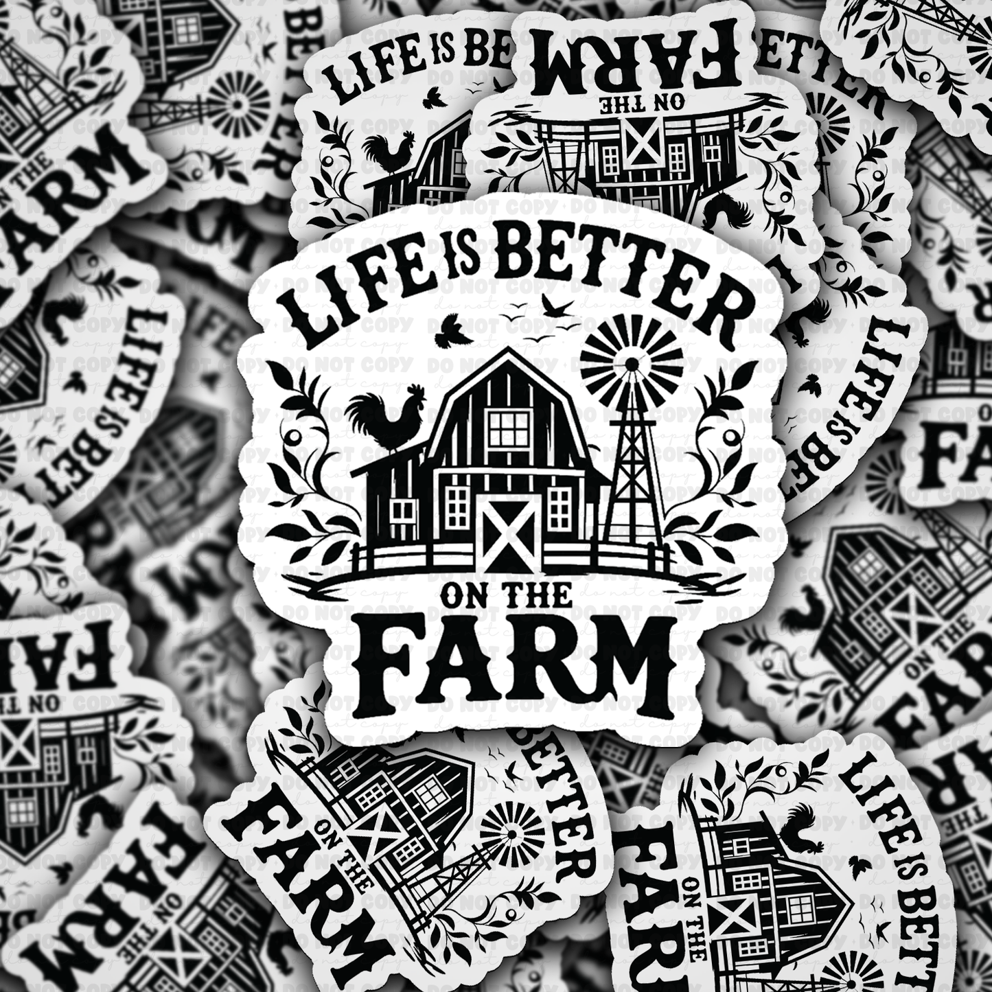DS - 2467 Life is better on the farm Die Cut Sticker