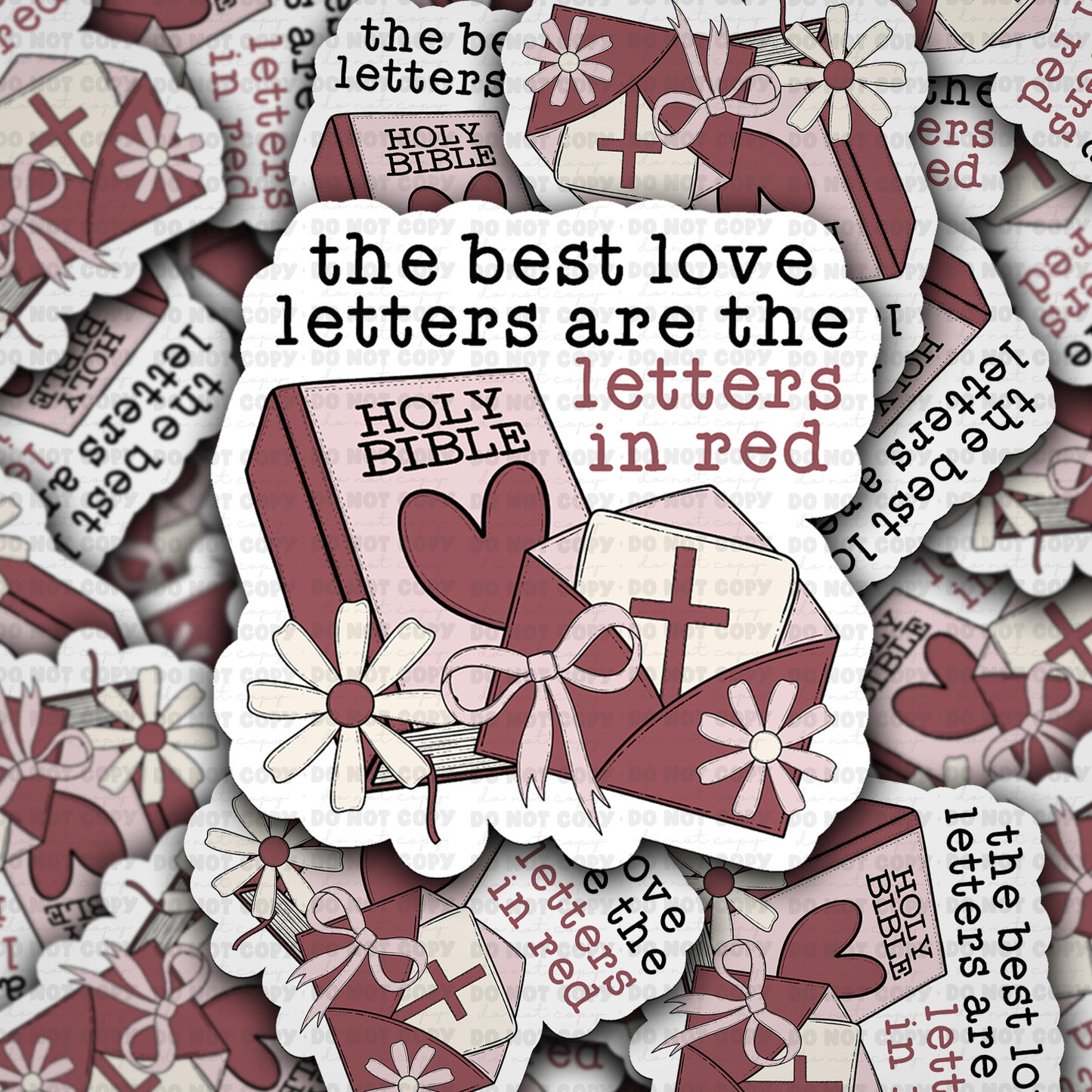 DS - 2489 The best love letters are the letters in red Die Cut Sticker