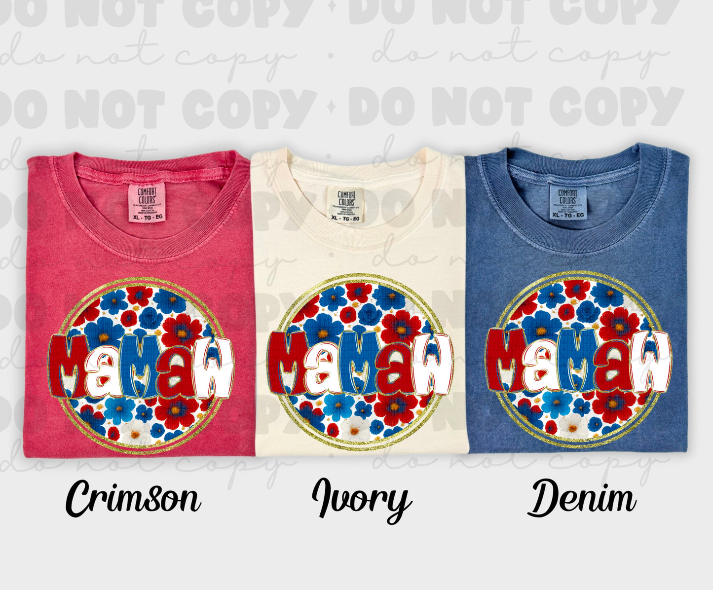 6013 - Mamaw floral 4th of July *DTF Transfer
