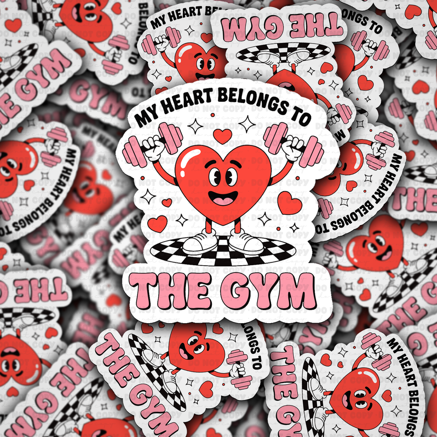 DS - 2503 My heart belongs to the gym Die Cut Sticker