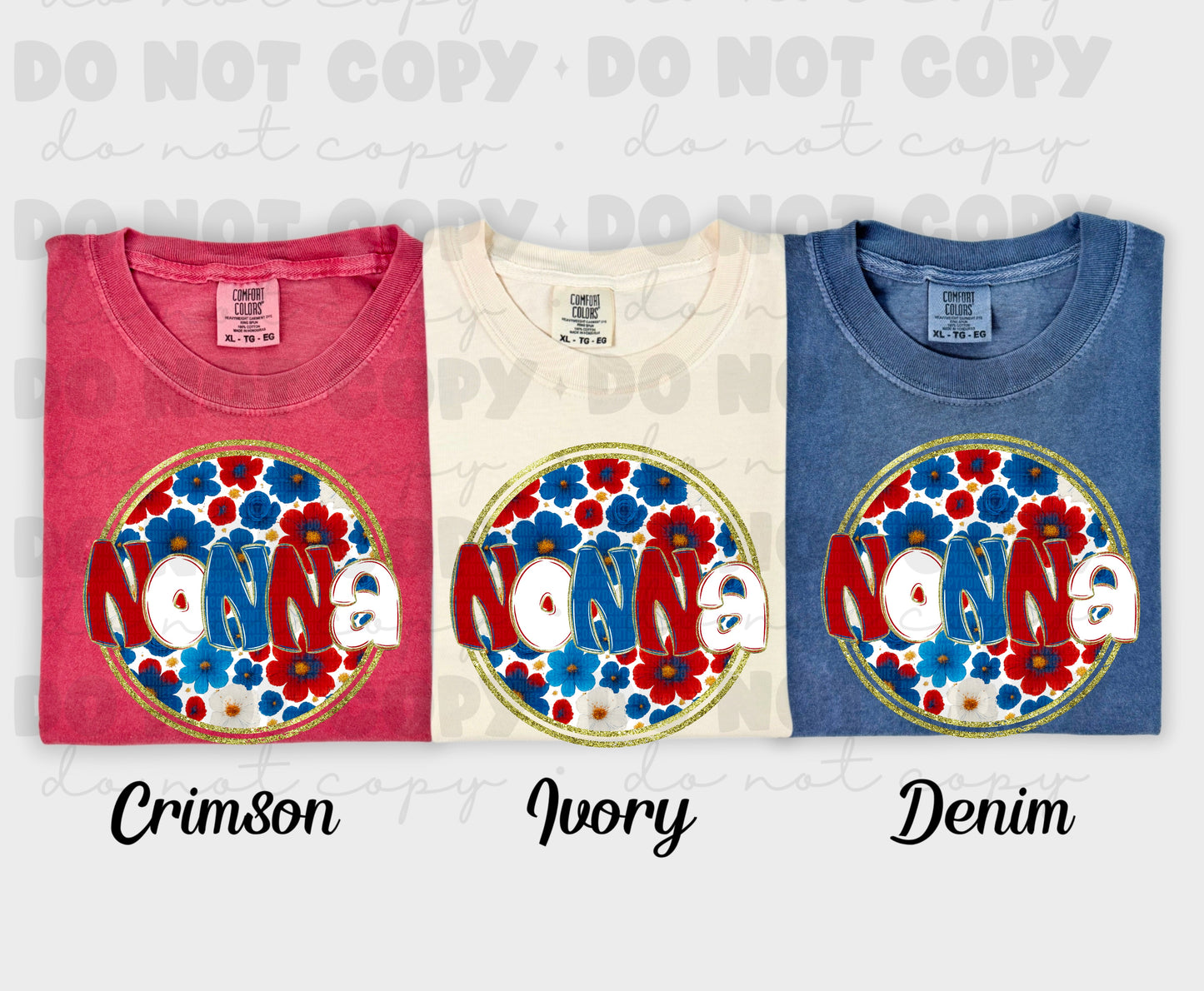 6015 - Nonna floral 4th of July *DTF Transfer