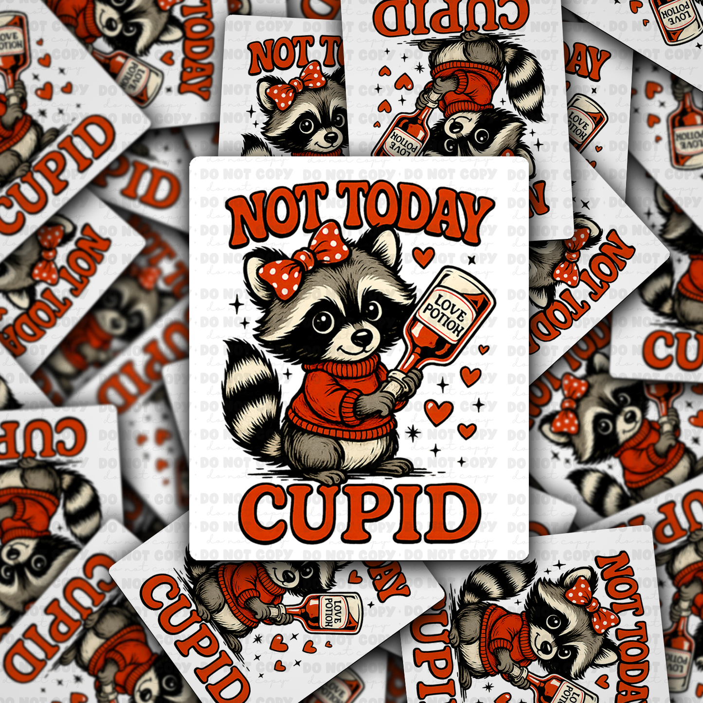 DS - 2411 Not today cupid Die Cut Sticker