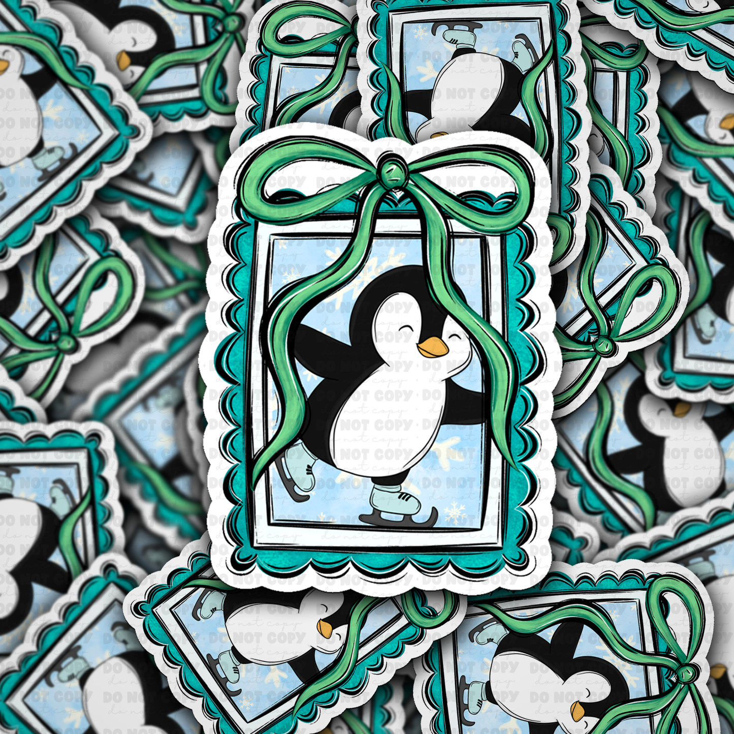 DS 2326 - Penguin with bow Die Cut Sticker