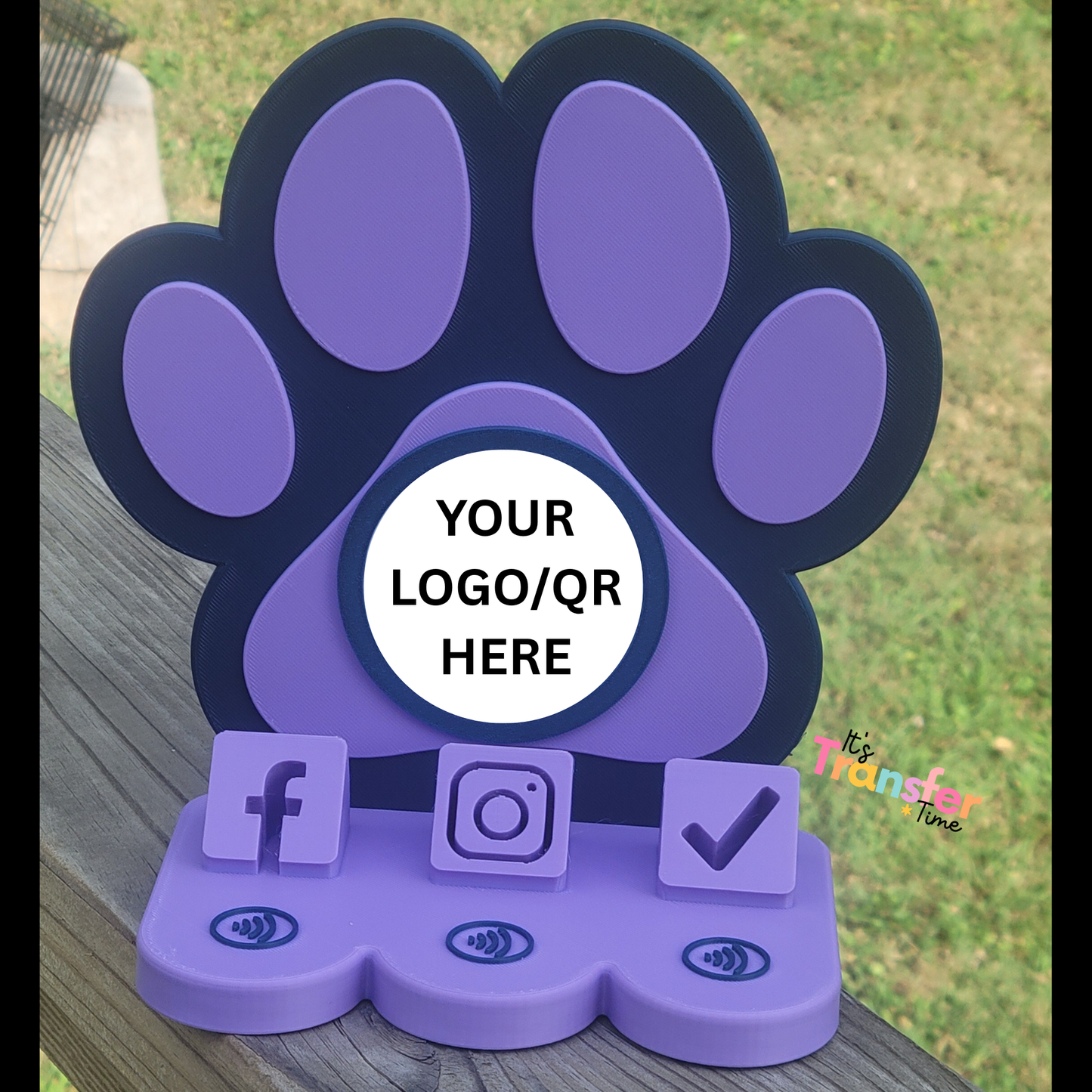 Custom Animal Social Media and Payment Stand - Tap to go to Business Info *Custom to fit your brand*