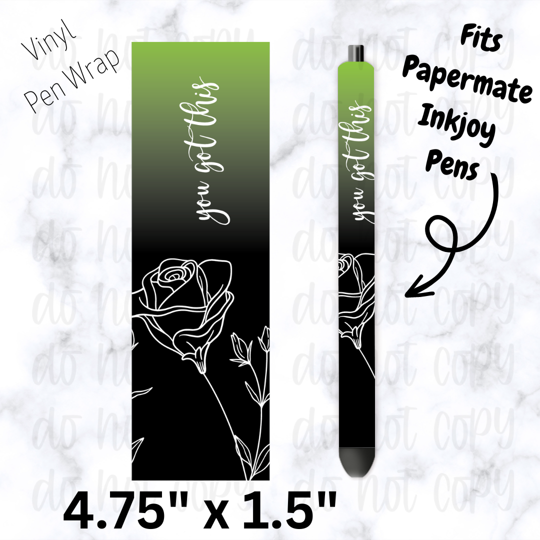 You got this white flower pen wrap
