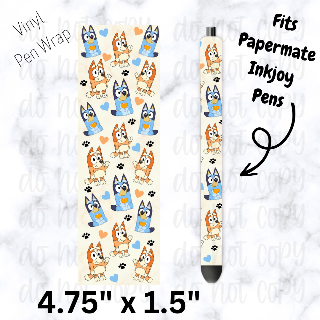 Blue Dog Sisters Pen Wrap