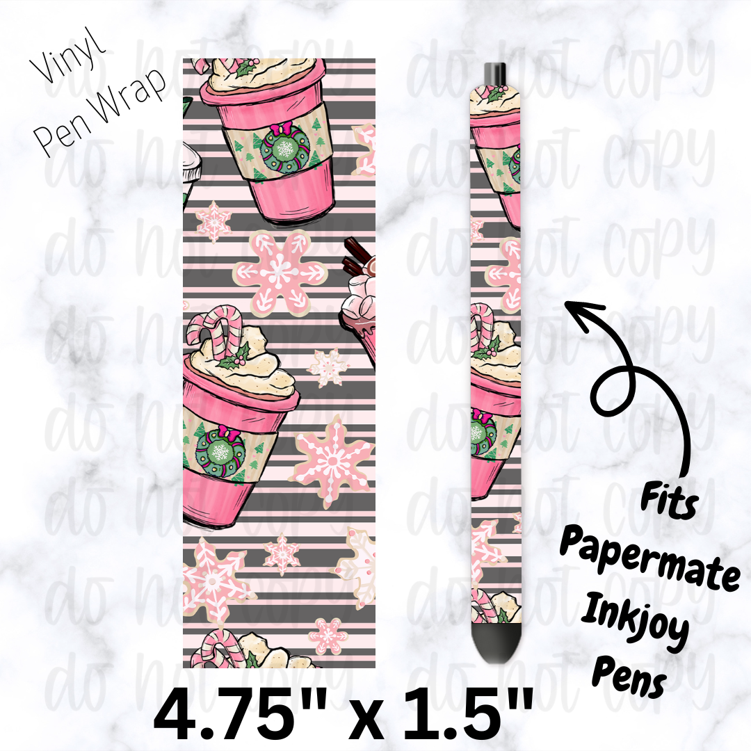 pw180 Pink Christmas Pen Wrap