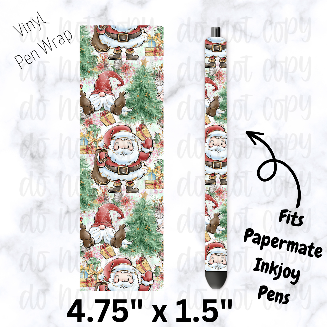 pw187 Santa Watercolor Pen Wrap