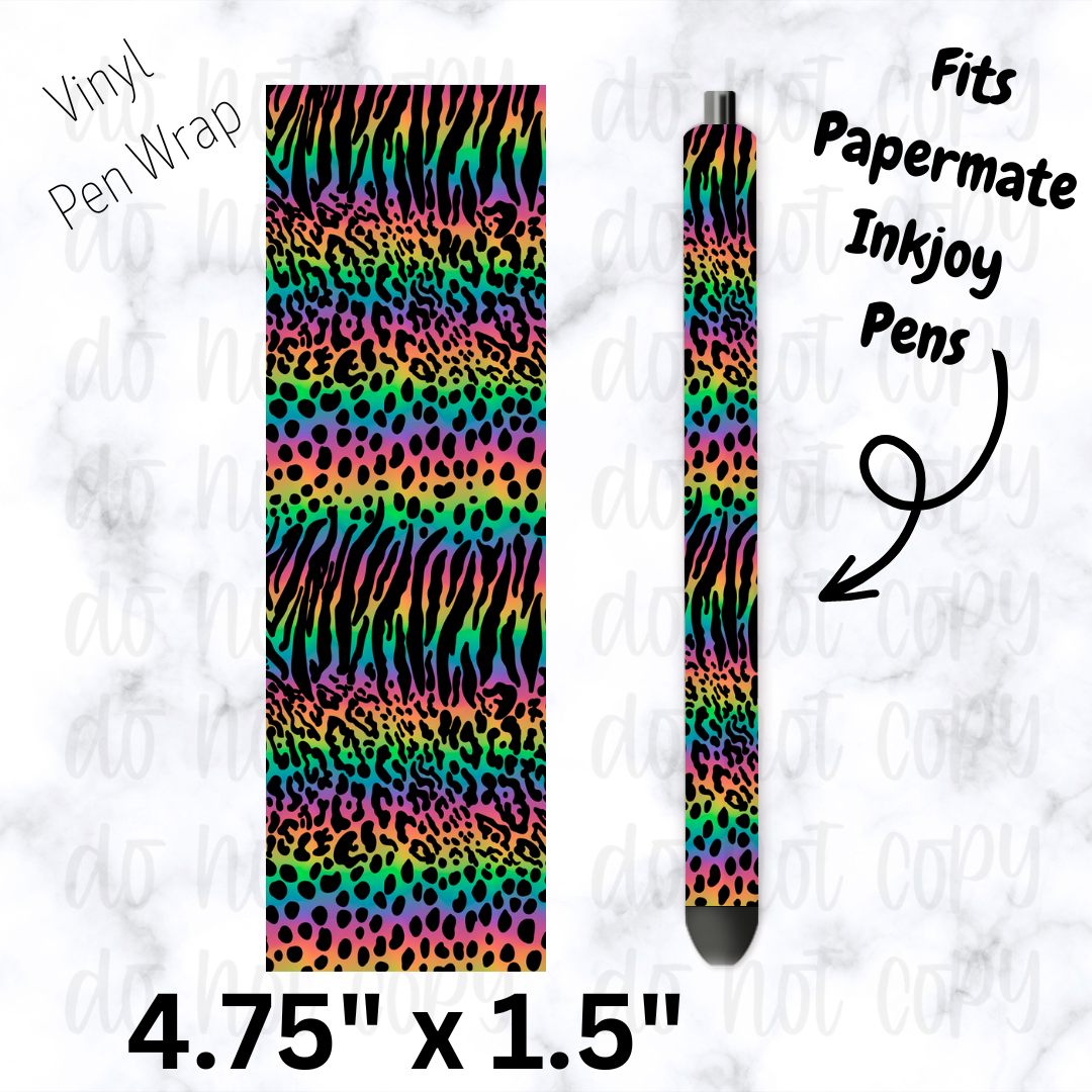 Wild Rainbow Animal Print Pen Wrap